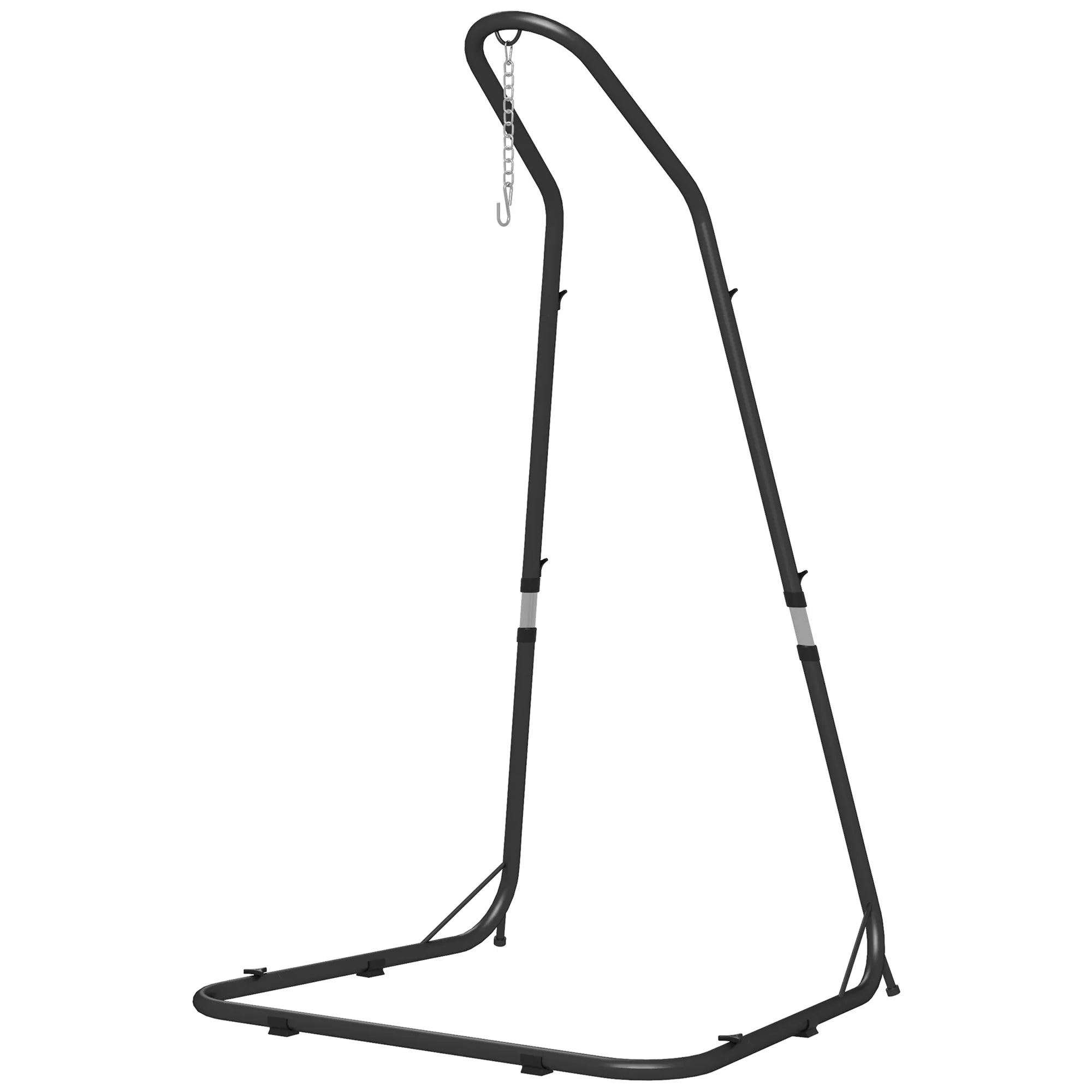 Kabamasis kėdės stovas Kabamosios kėdės rėmas Kabamosios kėdės laikiklis, 133 cm x 116 cm x 195/230 cm, juodas