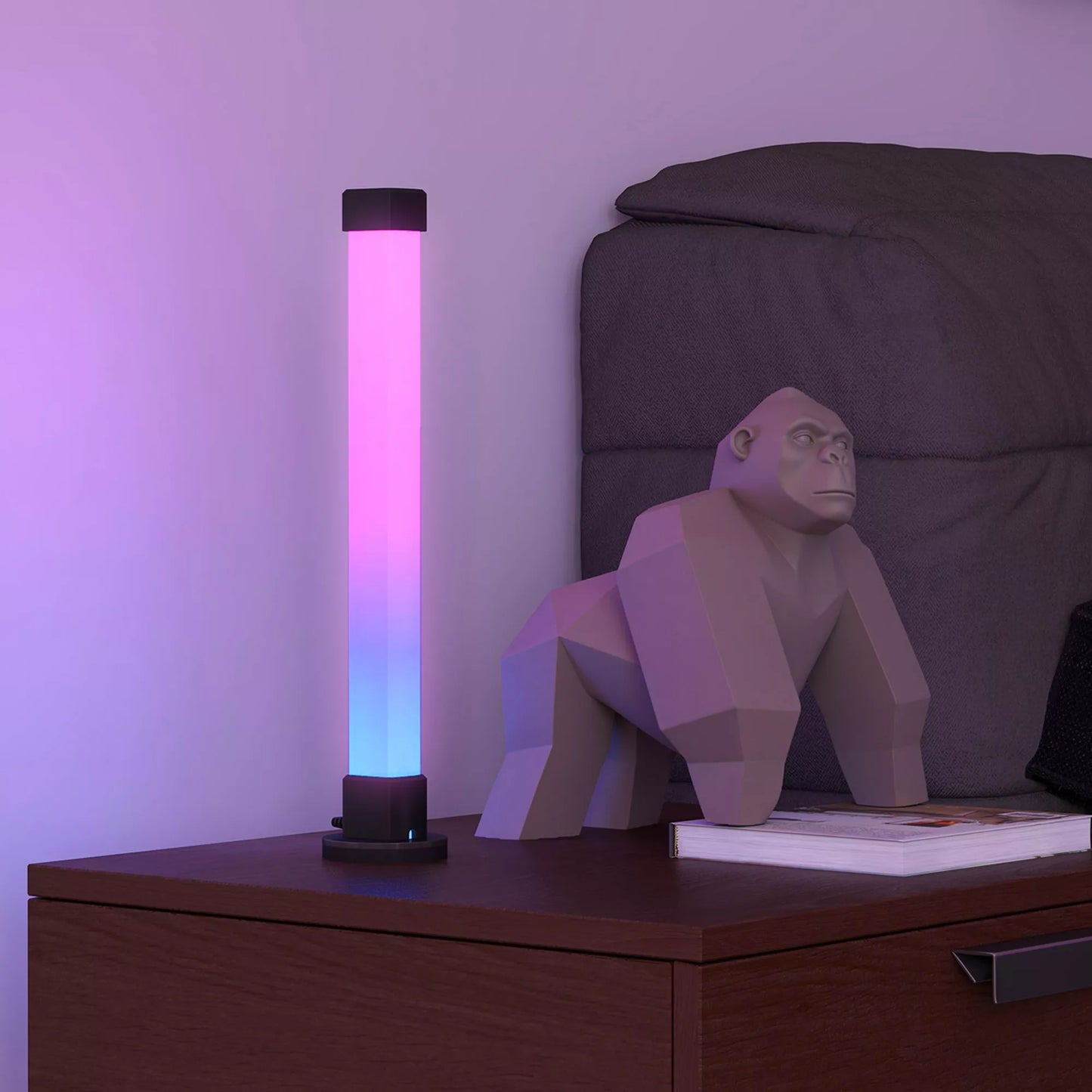 2 vnt. LED stalinės lempos rinkinys su programėlės ir nuotolinio valdymo pulteliu, muzikos sinchronizacija, spalvų režimai, laikmatis, balta