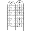 Kopėčios vijoklinėms augalams su paukščiais, 2 vnt. sodo grotelės daržovėms, vynuogėms, gėlėms, metalinės, 50 x 150 cm, juodos spalvos