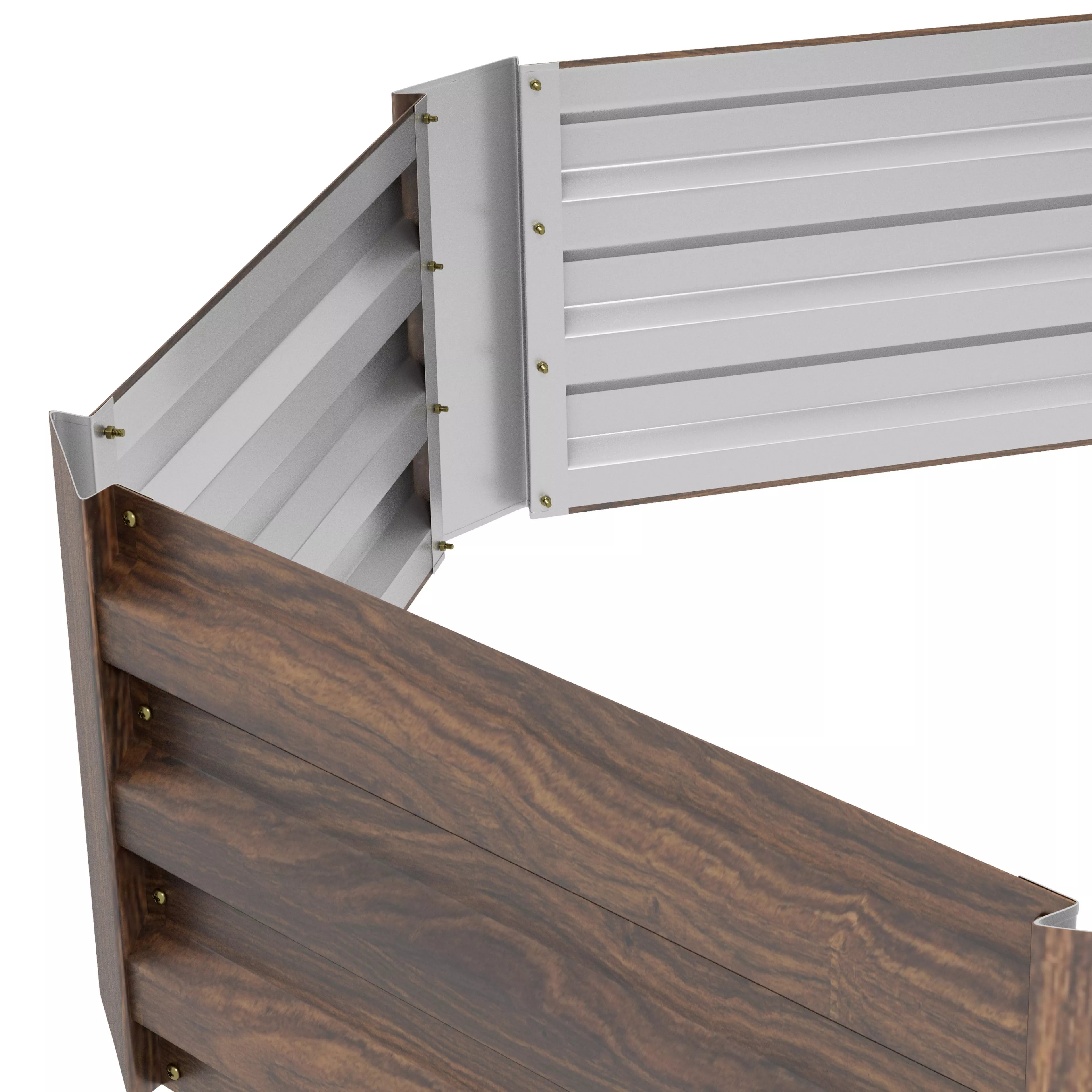 Aukštas gėlių lysvė, atspari oro sąlygoms, atvira danga, 113 x 98 x 30 cm, tamsiai ruda