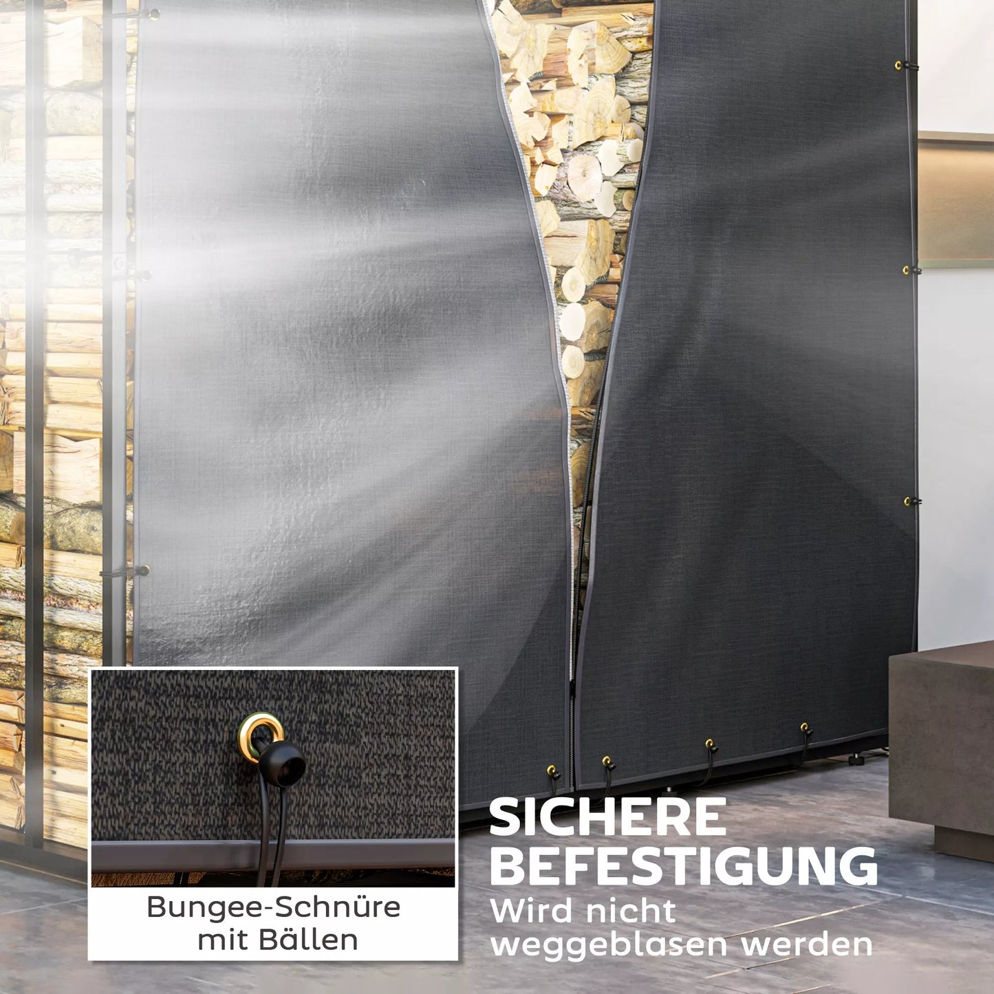 Dangtis malkinei, 2 vnt. rinkinys, atsparus oro sąlygoms ir dulkėms, 174x173 ir 174x161,5, juodas