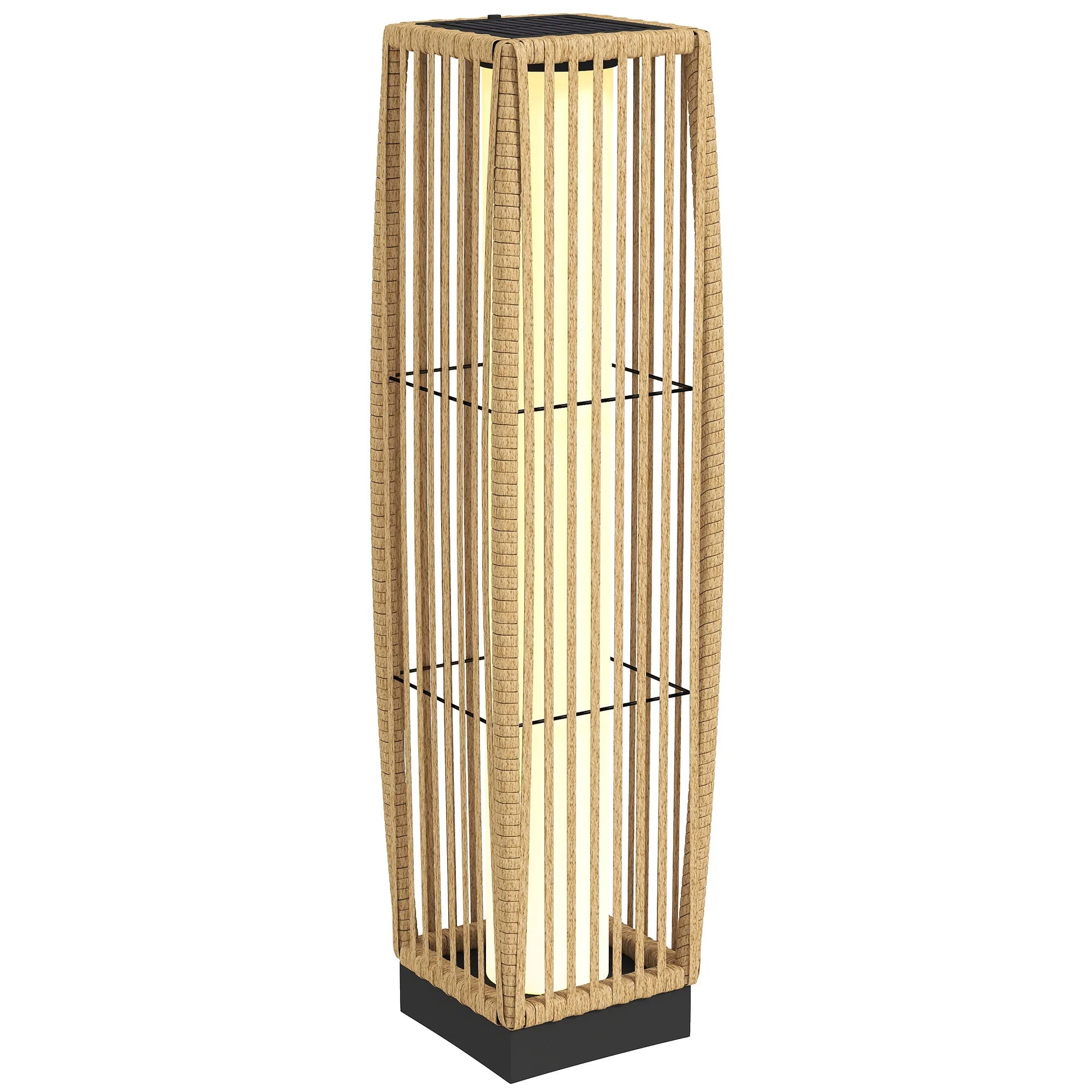 Saulės stovas Rattan saulės lempos su šviesos jutikliu Automatinis LED saulės šviestuvas boho stiliaus IP44
