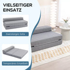 Iliustracija: sofa kaip dvivietė sėdimoji vieta arba išskleidžiama viengulė lova