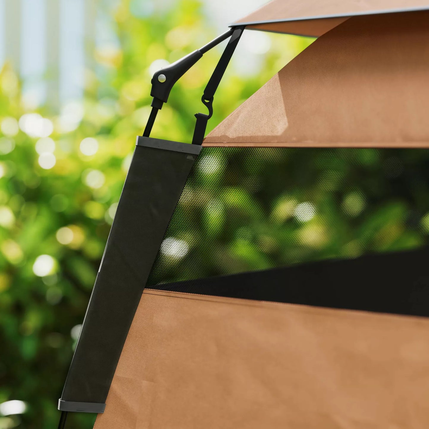 Naminių gyvūnėlių palapinė, šunų palapinė, sulankstoma, atspari oro sąlygoms, šunų būda, dideliems šunims, tamsiai ruda