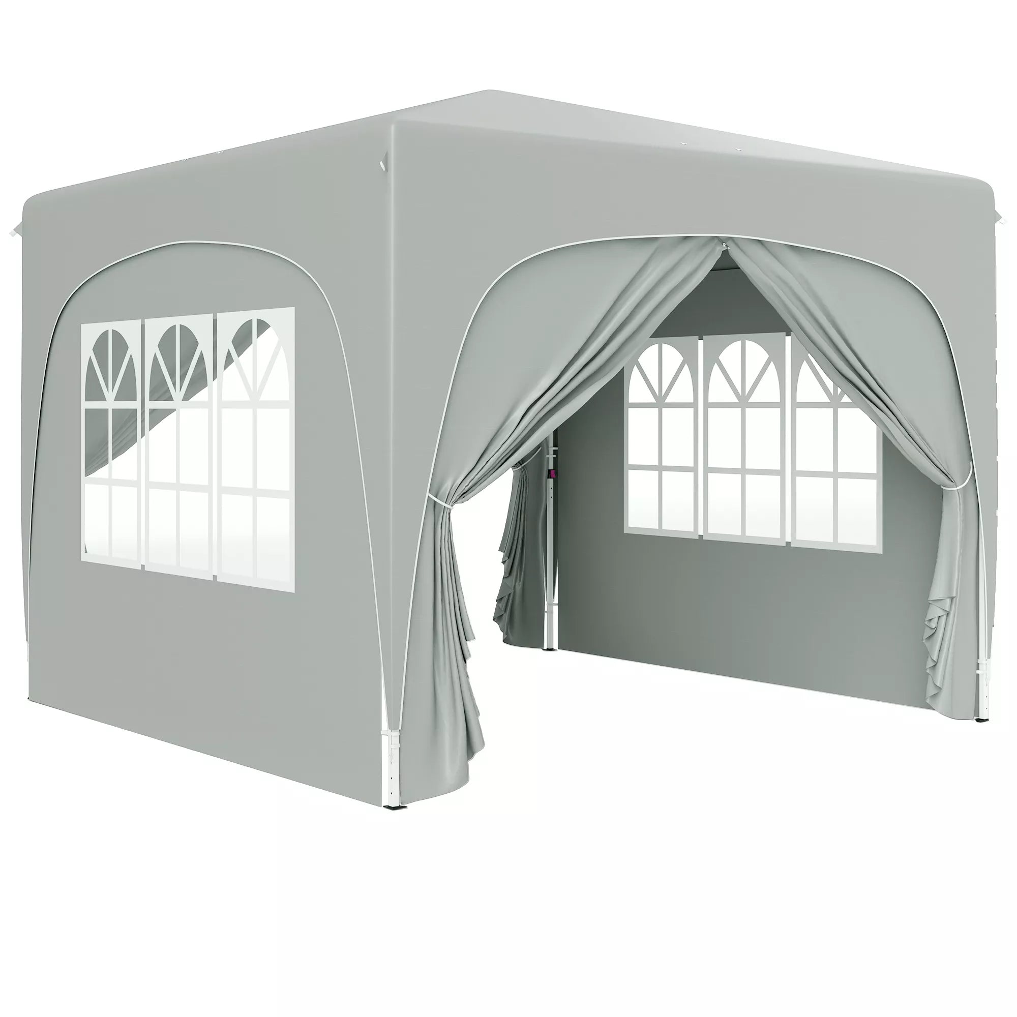3 x 3 m Paviljonas, „Pop-up“ sodo palapinė su šoninėmis sienelėmis ir nešiojimo krepšiu, UPF50+, reguliuojamo aukščio, smėlio spalvos