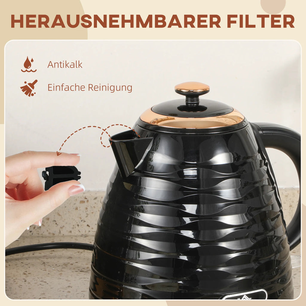 Elektrinis virdulys, 1,7 l, 2,2 kW, greito virimo funkcija su nuimamu ir plaunamu kalkių filtru