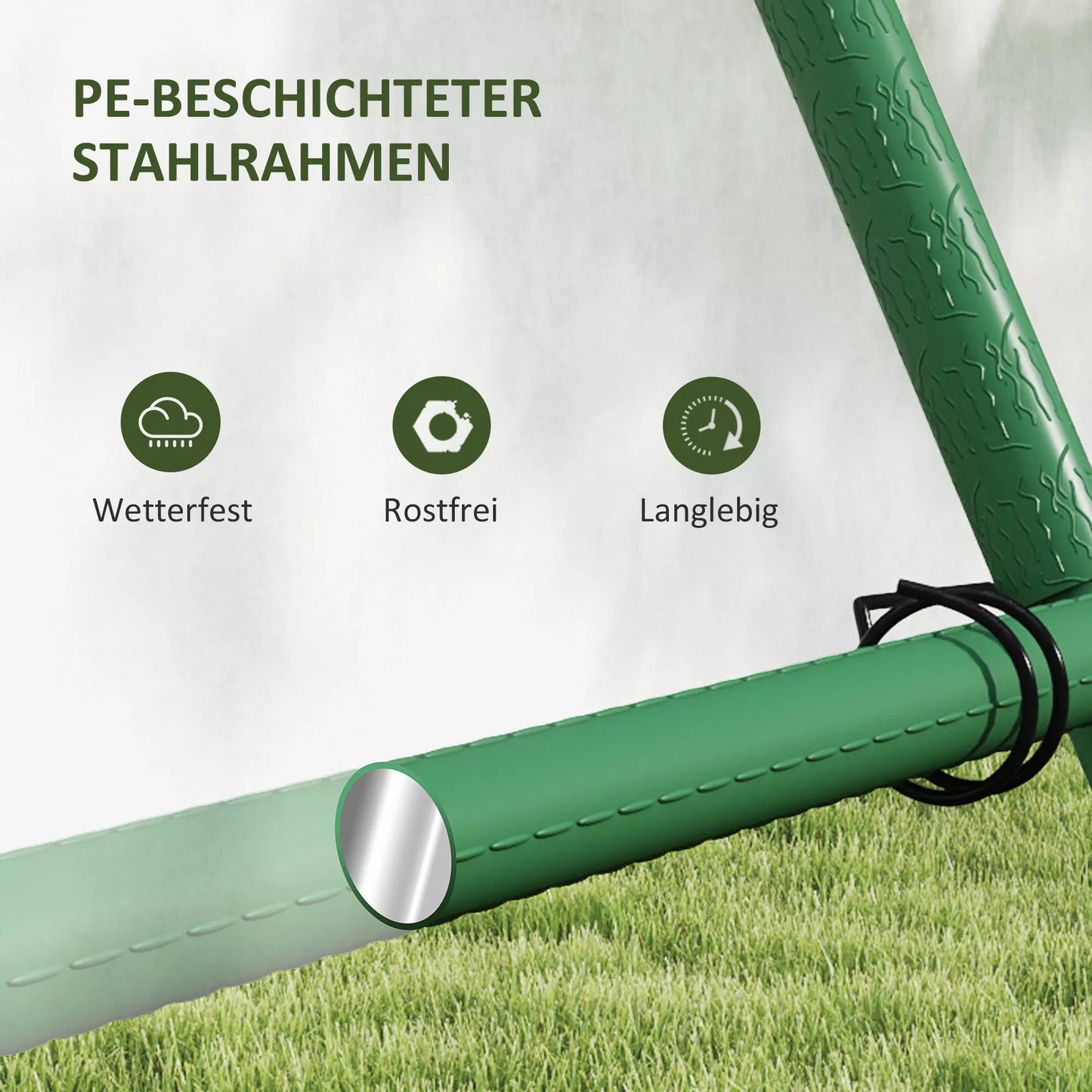 Nerūdijanti plieninė įsmeigiama A formos atrama laipiojantiems augalams, 101x133x227 cm, žalia