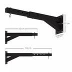Bokso maišo laikiklio matmenų schema: 45 ir 65 cm
