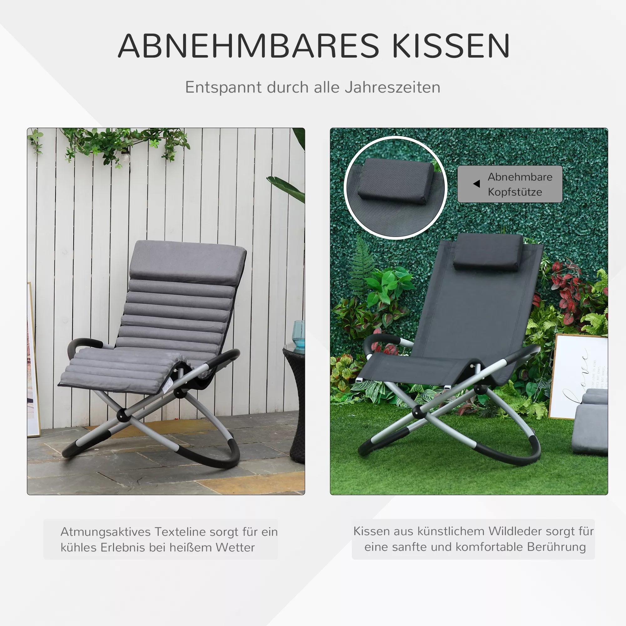 Ergonomiškas supamasis krėslas 2 in 1 Sūpynės Sodo kėdė Supamasis gultas Metalo tekstilė Rutulio formos Tamsiai pilka 145 x 74 x 86 cm