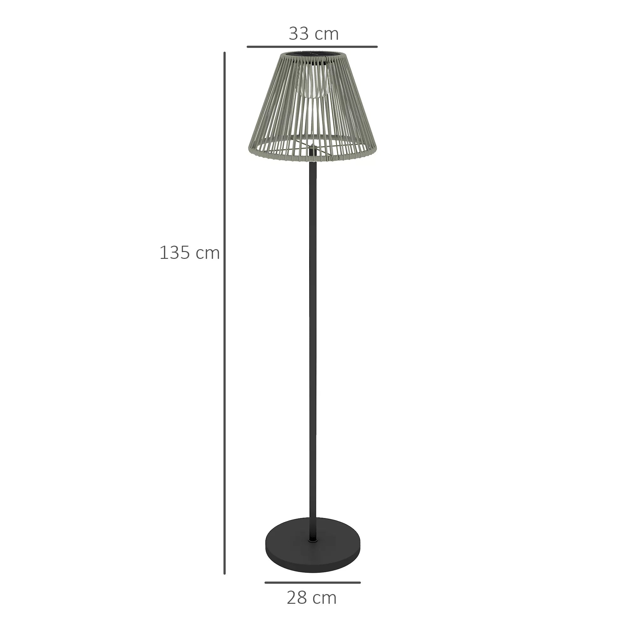 Saulės stovas Rattan saulės lempos su šviesos jutikliu 25 LED šviesos saulės lempa boho stiliaus Ø33 x 135 cm