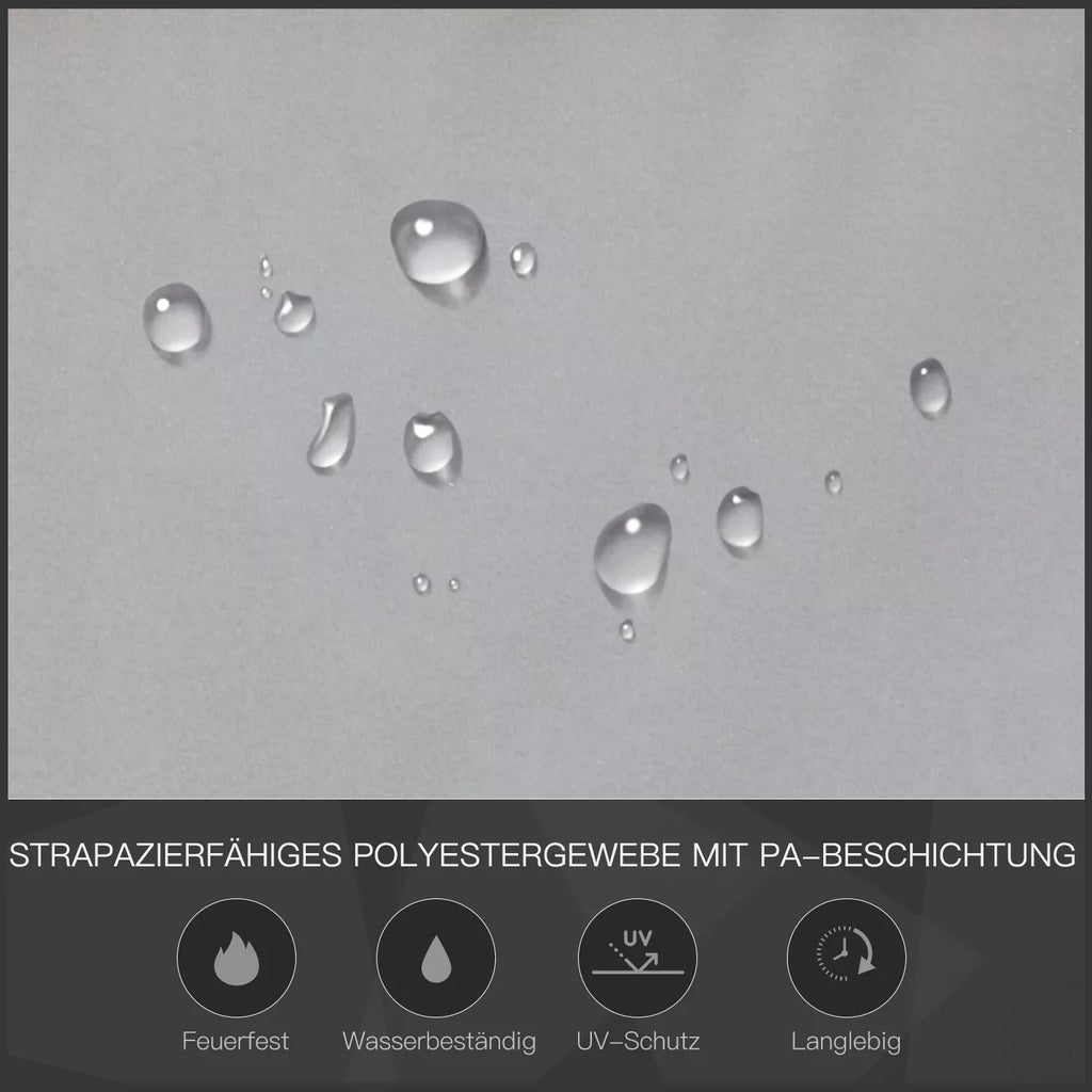 Grilio pavėsinė 218x138x216 cm su ugniai atspariu stogu ir 2 lentynomis, poliesteris, juoda