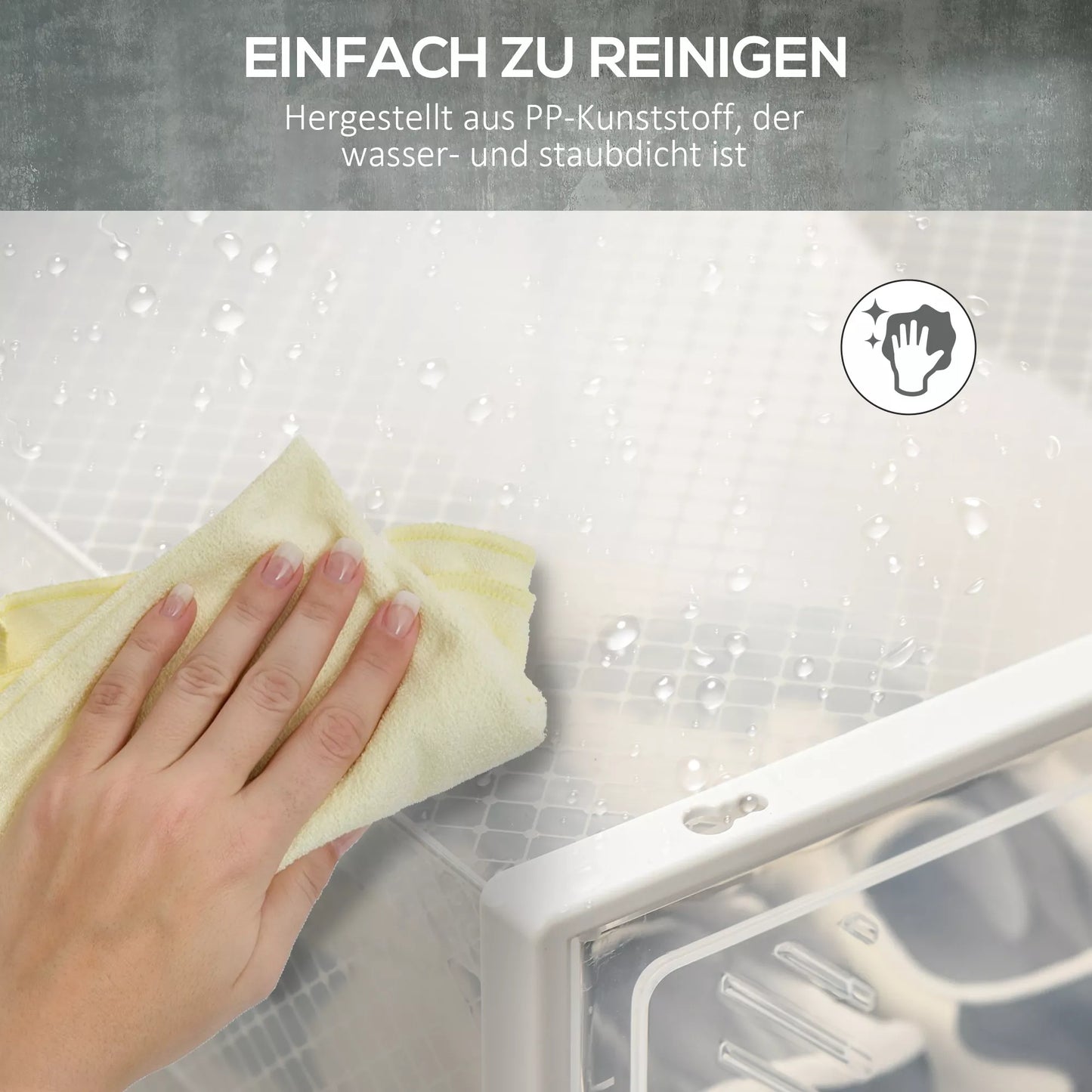 Modulinė lentynų sistema su 18 skyrių, jungiamoji lentyna, 25 cm x 35 cm x 19 cm, permatoma