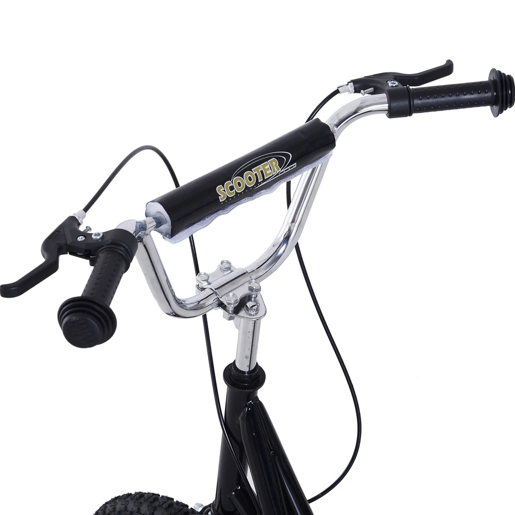 Vaikų paspirtukas 16/12 colių paspirtukas su stabdžiais Miesto paspirtukas Kickboard Vaikų paspirtukas vaikams nuo 5 metų Juodas 135 x 58 x 92-100 cm