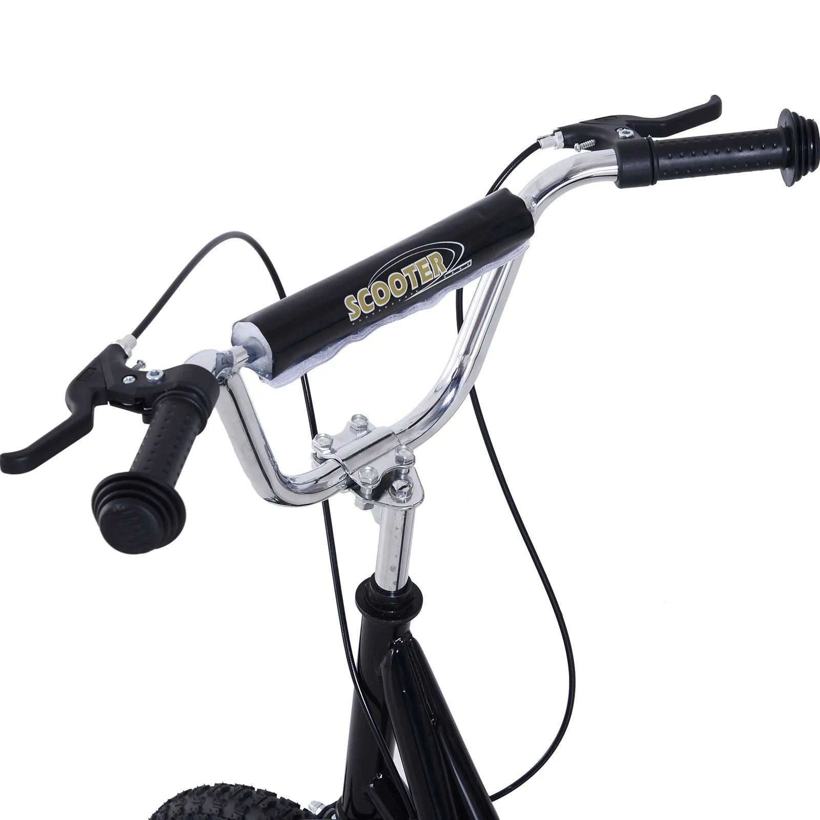 Vaikų paspirtukas 16/12 colių paspirtukas su stabdžiais Miesto paspirtukas Kickboard Vaikų paspirtukas vaikams nuo 5 metų Juodas 135 x 58 x 92-100 cm