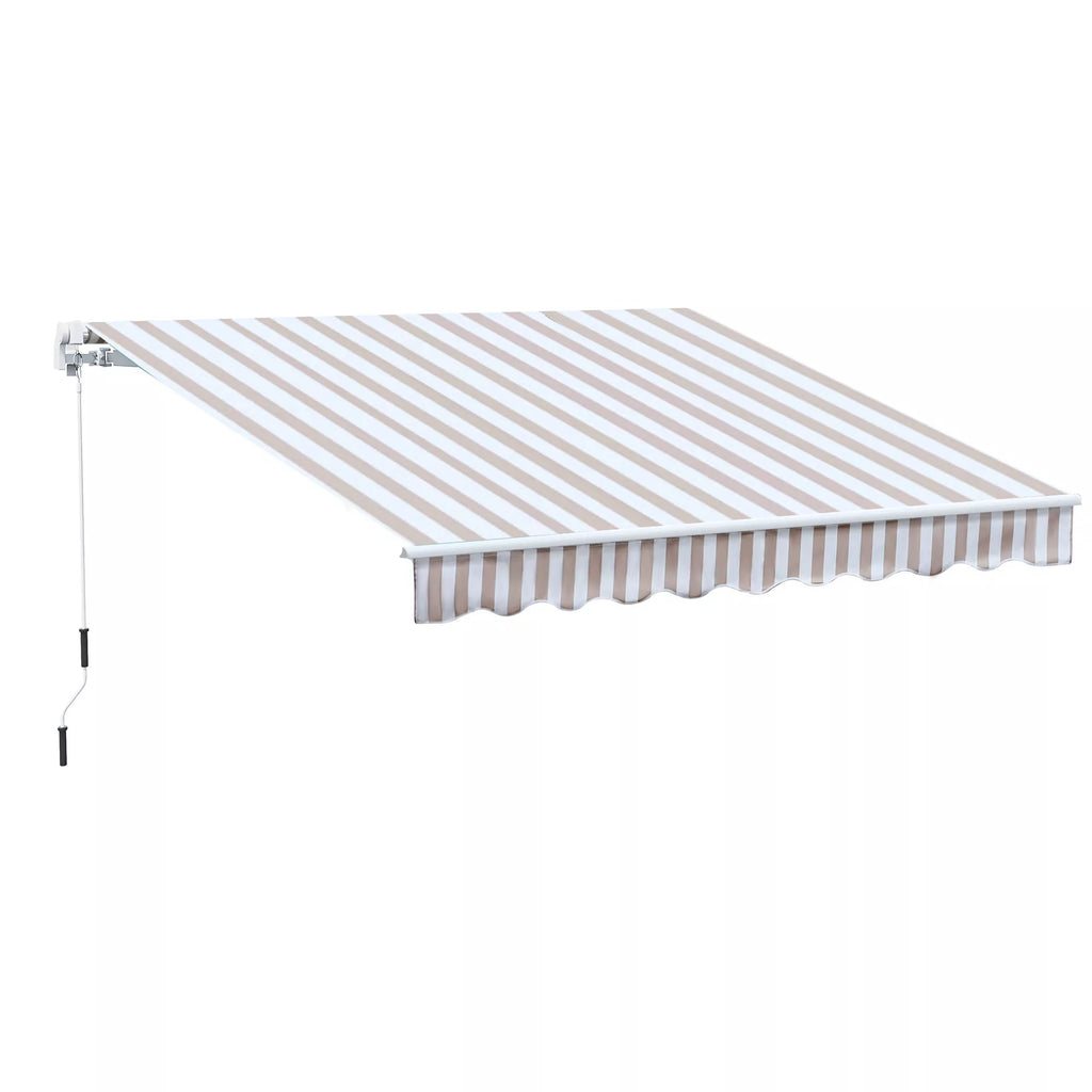 Markizė su rankine, lankstinė markizė, apsauga nuo saulės, montuojama prie sienos, balkonas, aliuminis kalnas 3 x 2,5 m