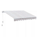 Markizė su rankine, lankstinė markizė, apsauga nuo saulės, montuojama prie sienos, balkonas, aliuminis kalnas 3 x 2,5 m