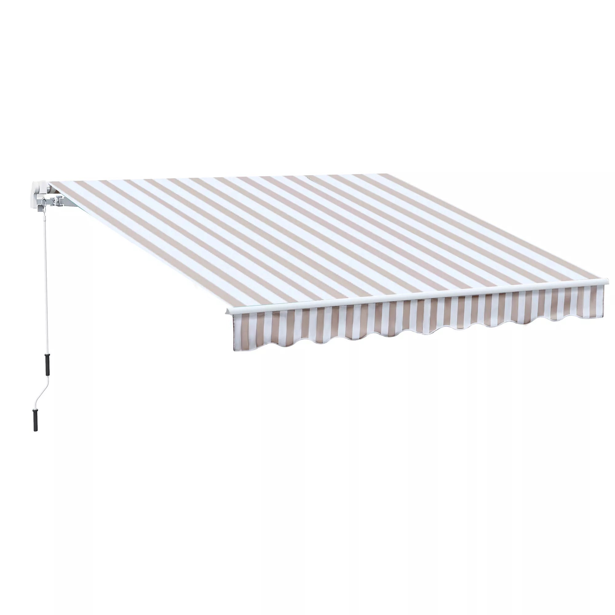 Markizė su rankine, lankstinė markizė, apsauga nuo saulės, montuojama prie sienos, balkonas, aliuminis kalnas 3 x 2,5 m