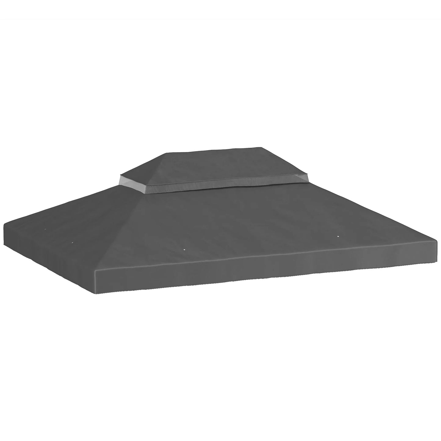 Pavilion pakaitinis stogas, 3 x 4 m, pakaitinis tentas su vandens nutekėjimo angomis, poliesteris, apsauga nuo saulės, UPF30+, tamsiai pilkos spalvos