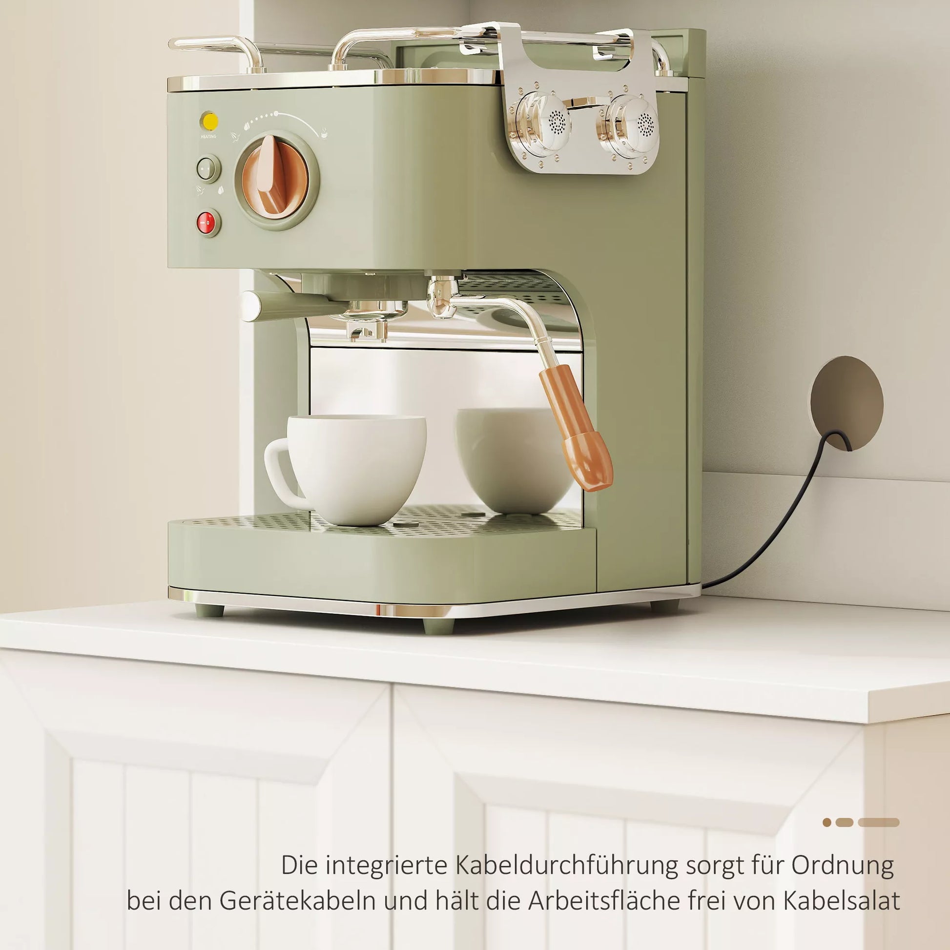 Virtuvės spintelė, reguliuojama lentyna, stalviršis, akrilinės durys, kabelio anga, skirta svetainei, virtuvei, valgomajam, MDF, balta