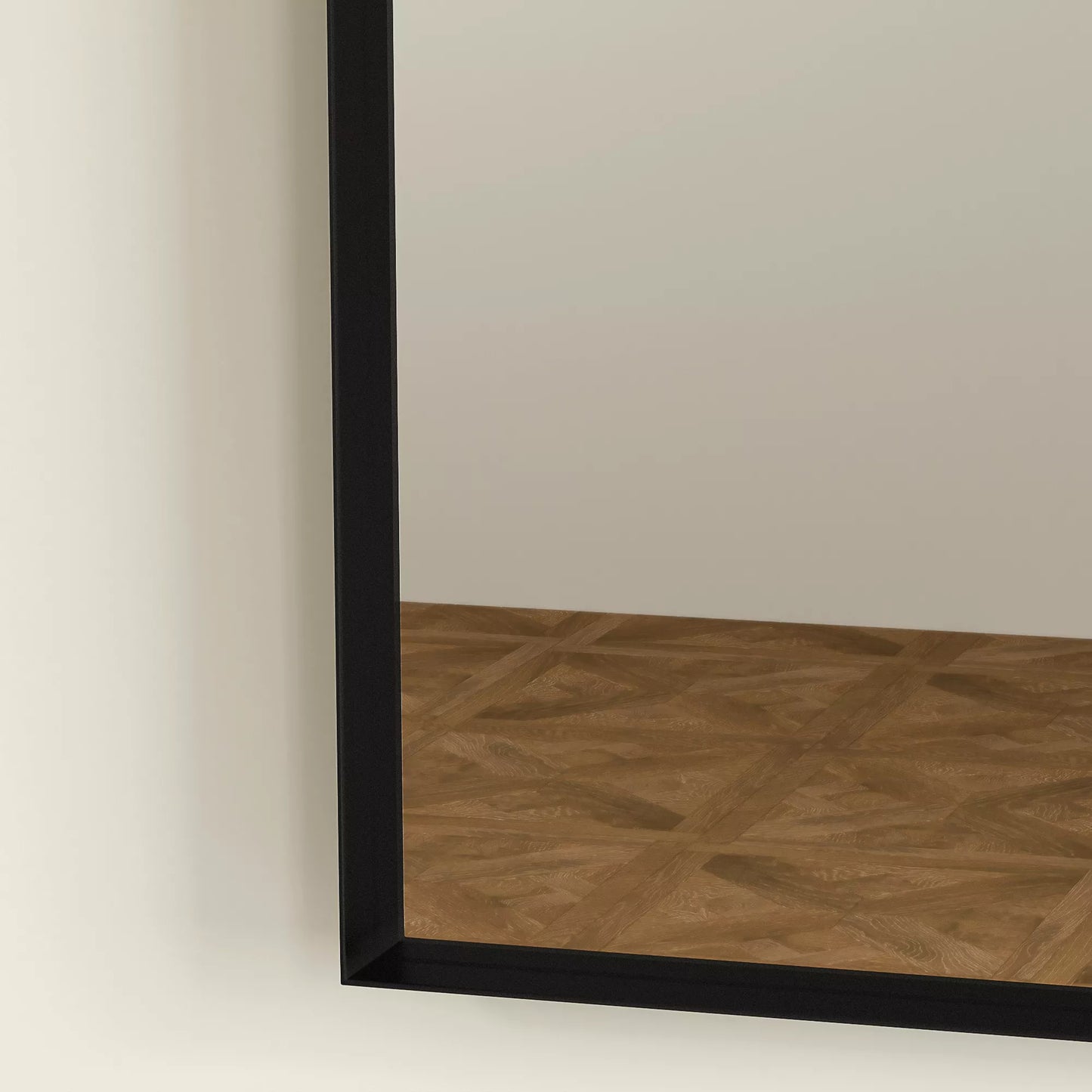 Išlenktas vonios veidrodis, 50 x 70 cm, vonios veidrodis su aliuminio rėmu, dekoratyvinis veidrodis, virtuvė, juodas