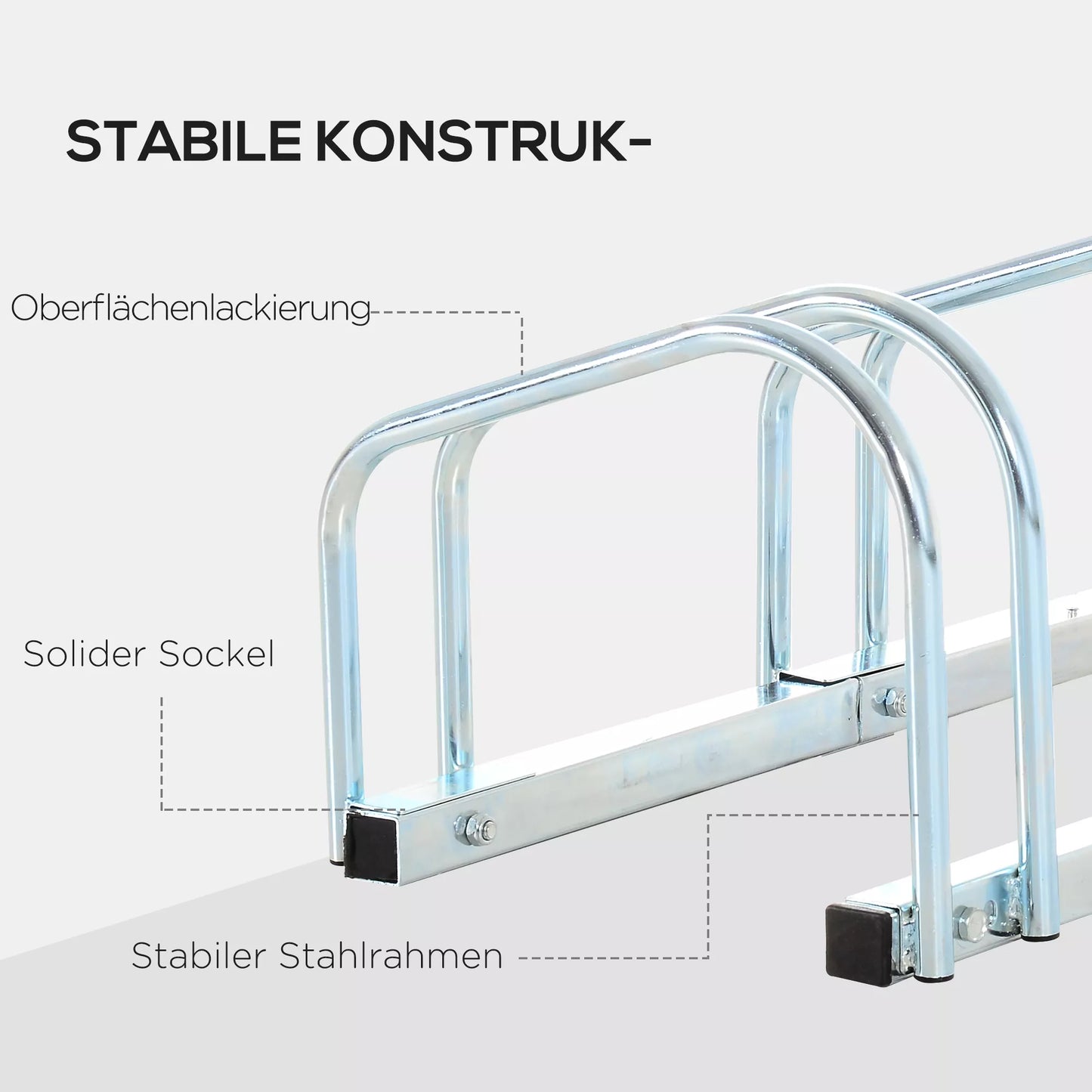 Dviračių stovas 6 dviračiams, atsparus atmosferos poveikiui, montuojamas prie sienos arba ant grindų, plieninis, 179 x 33 x 27 cm