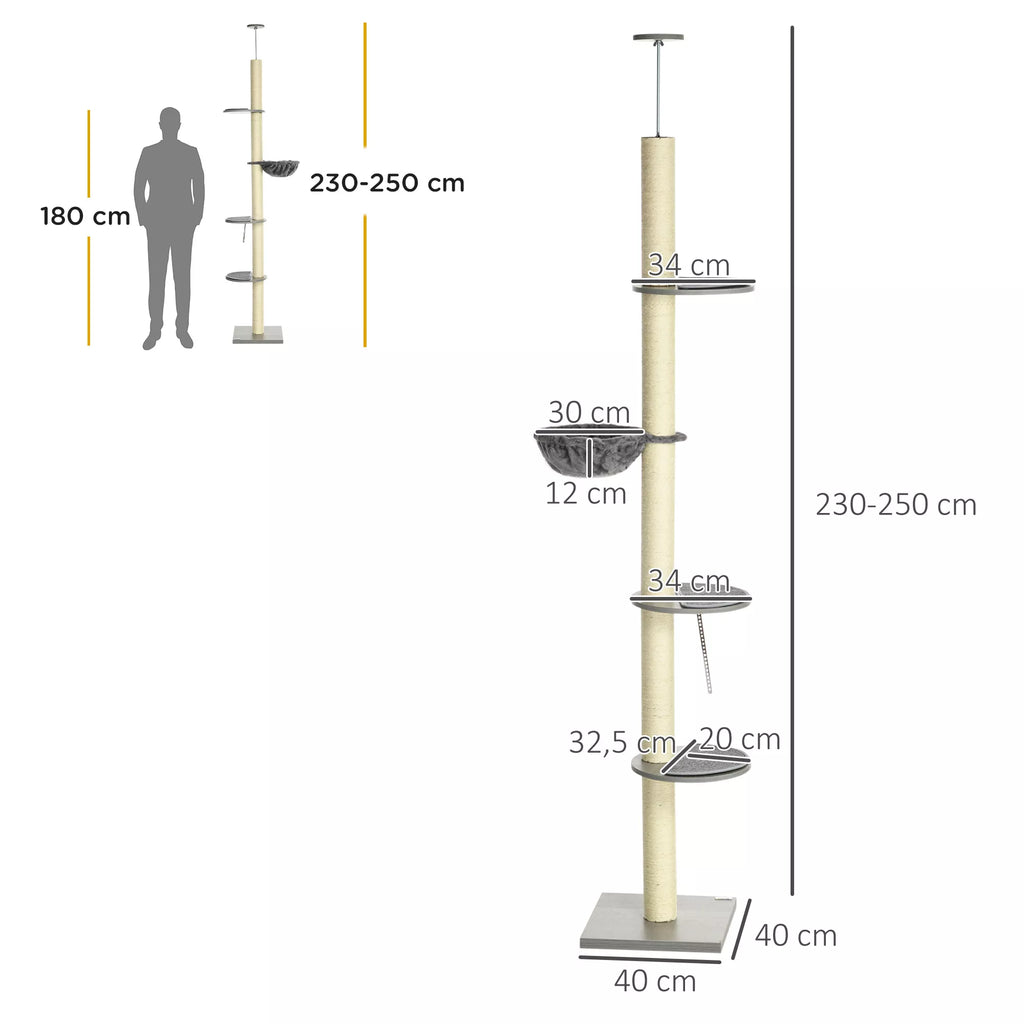 Kratas su hamaku, įskaitant lubų įtempiklį, lubų aukštis 40 cm x 40 m x 250 cm, pilkos + kreminės spalvos