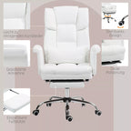 Infografika su baltos ergonominės biuro kėdės reguliuojamo sėdimosios dalies gylio 5 cm schema