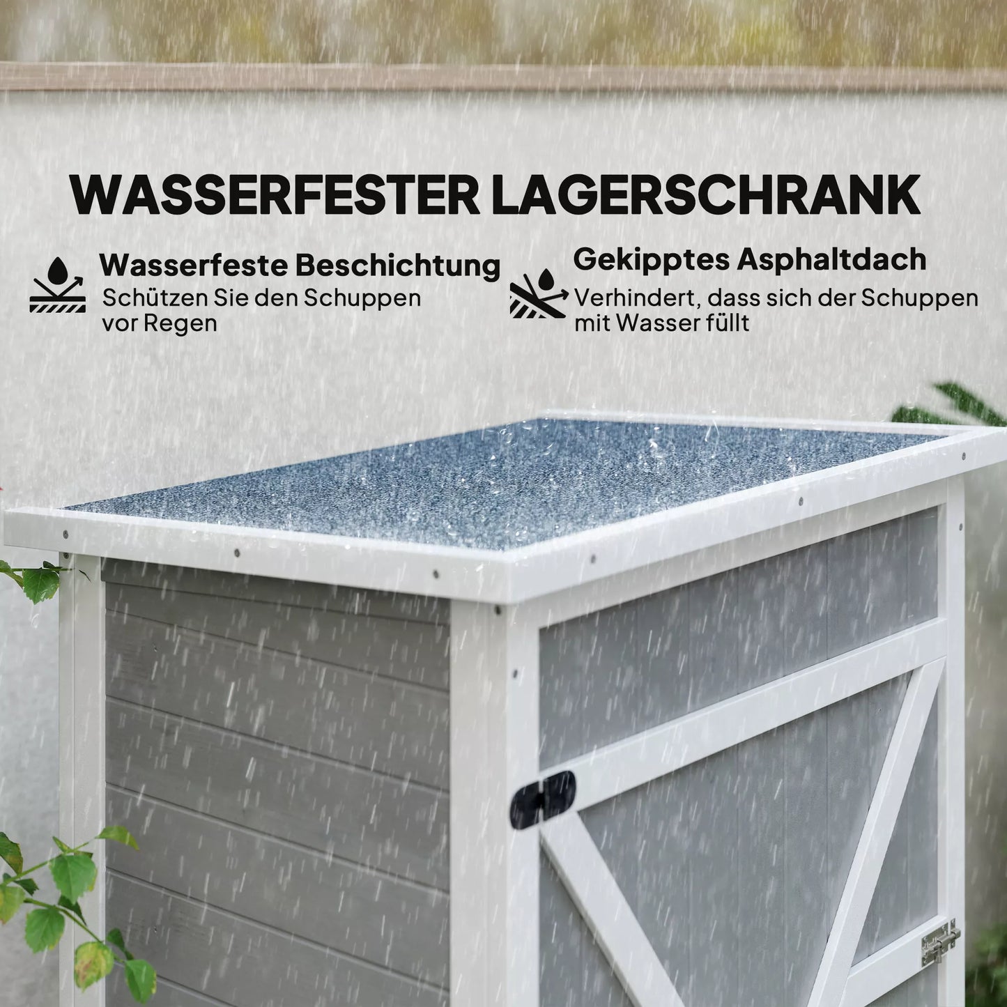 Atsparus oro sąlygoms sodo namelis su lentynomis, 75 x 56 x 115 cm, pilkas