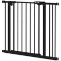 Durų apsauginės grotelės šunims, užtvaros, apsauginės grotelės naminiams gyvūnams, metalas, plastikas, 74–87 cm, juodos spalvos