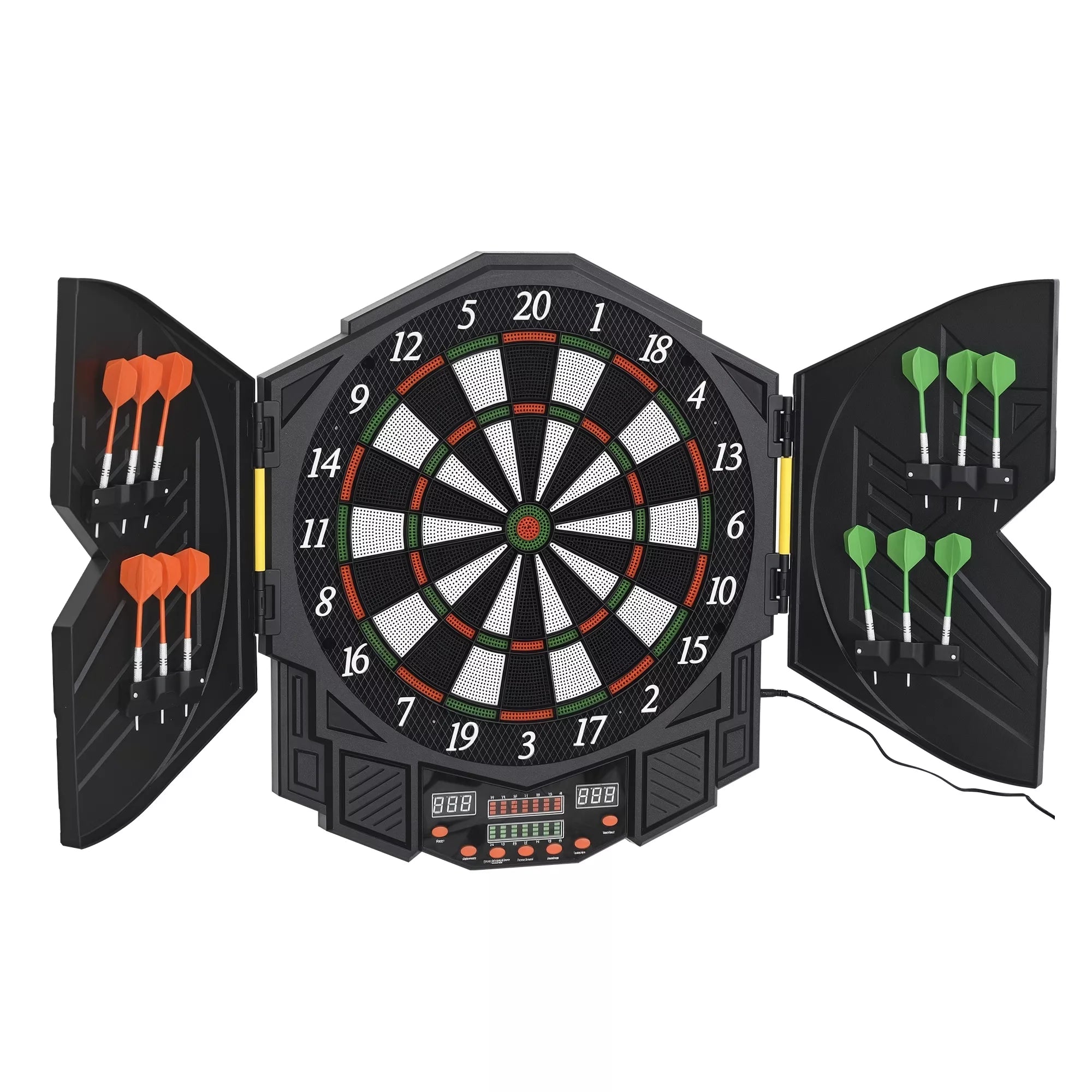 Elektroninis dartų taikinys Dartboard su balso pranešimais Anglų kalba LED indikatoriai 12 dartų 27 žaidimai 216 variantai Dartų automatas su durelėmis Dartų taikinys rinkinys iki 8 žaidėjų