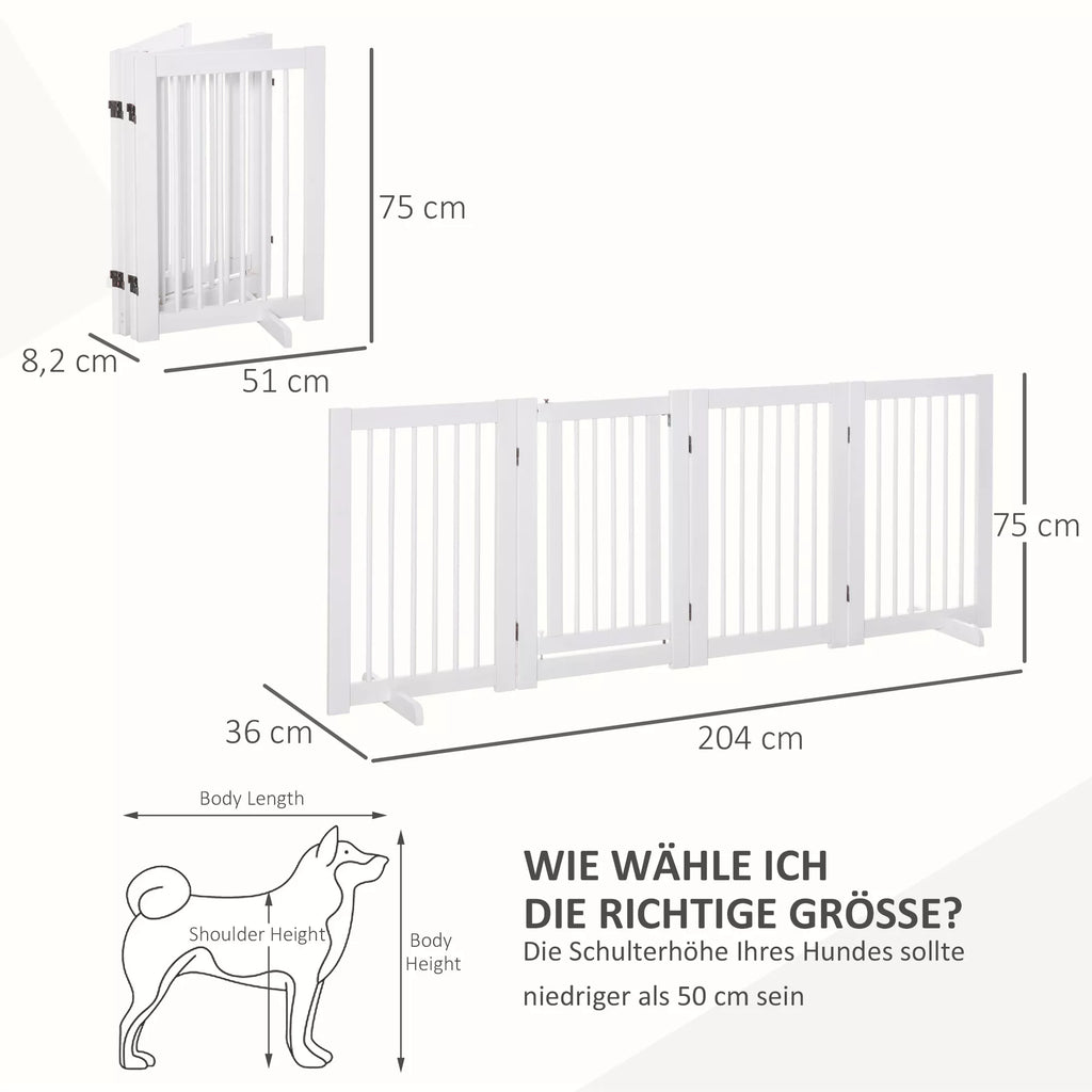 Schema su užtvaros matmenimis ir šuns dydžio pasirinkimu