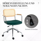 Kėdės informacinė grafika apie reguliuojamą aukštį ir atlošą