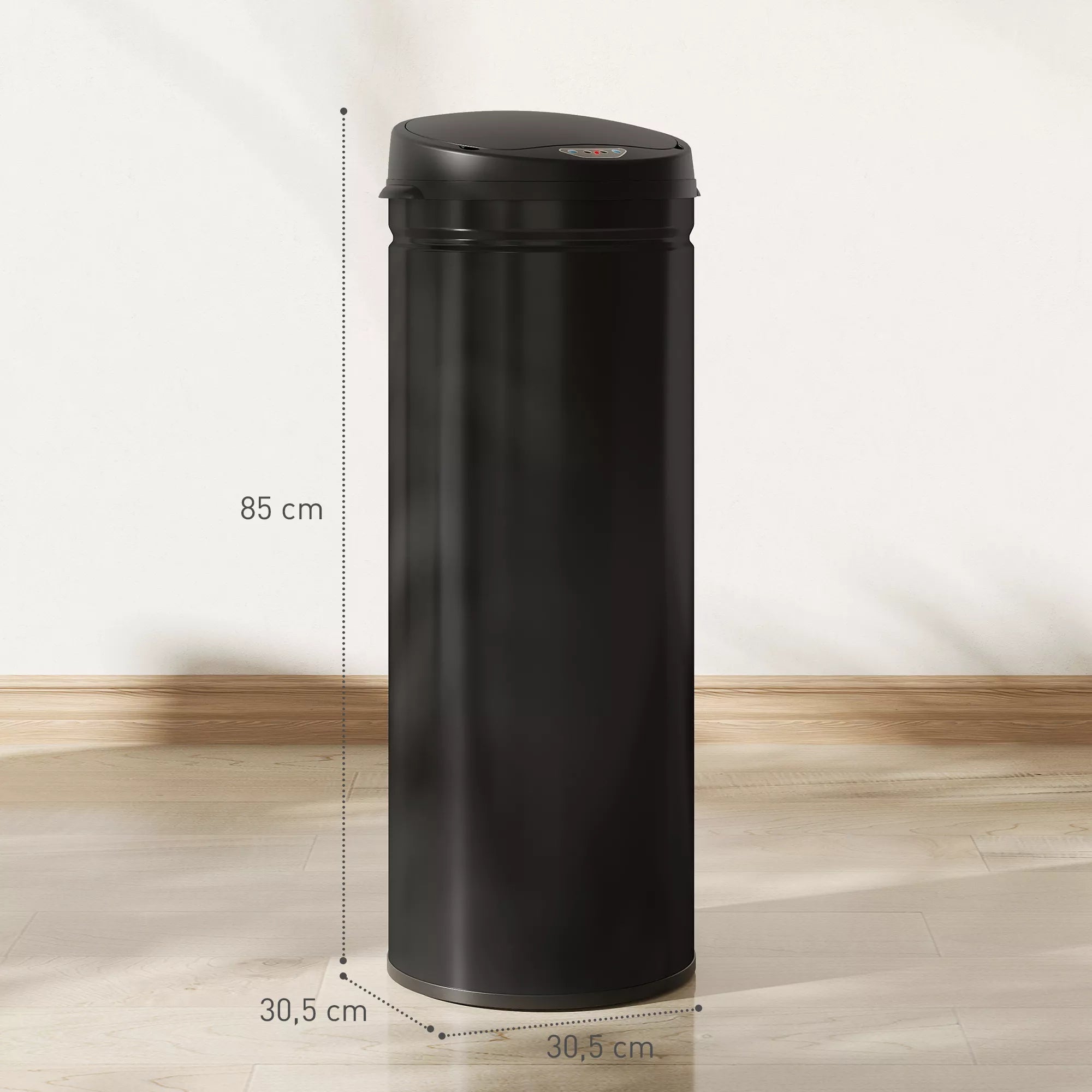 Sensorinė šiukšliadėžė su dangčiu, 50 l, juoda