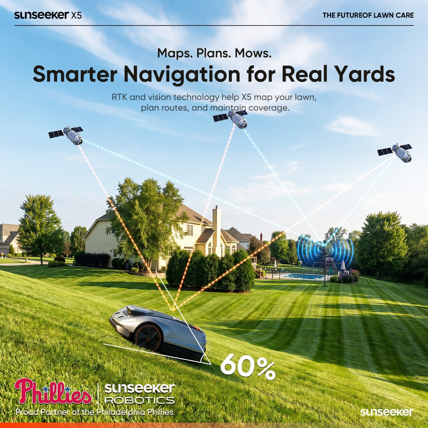 Vejos robotas Sunseeker X5 (2000 m²)