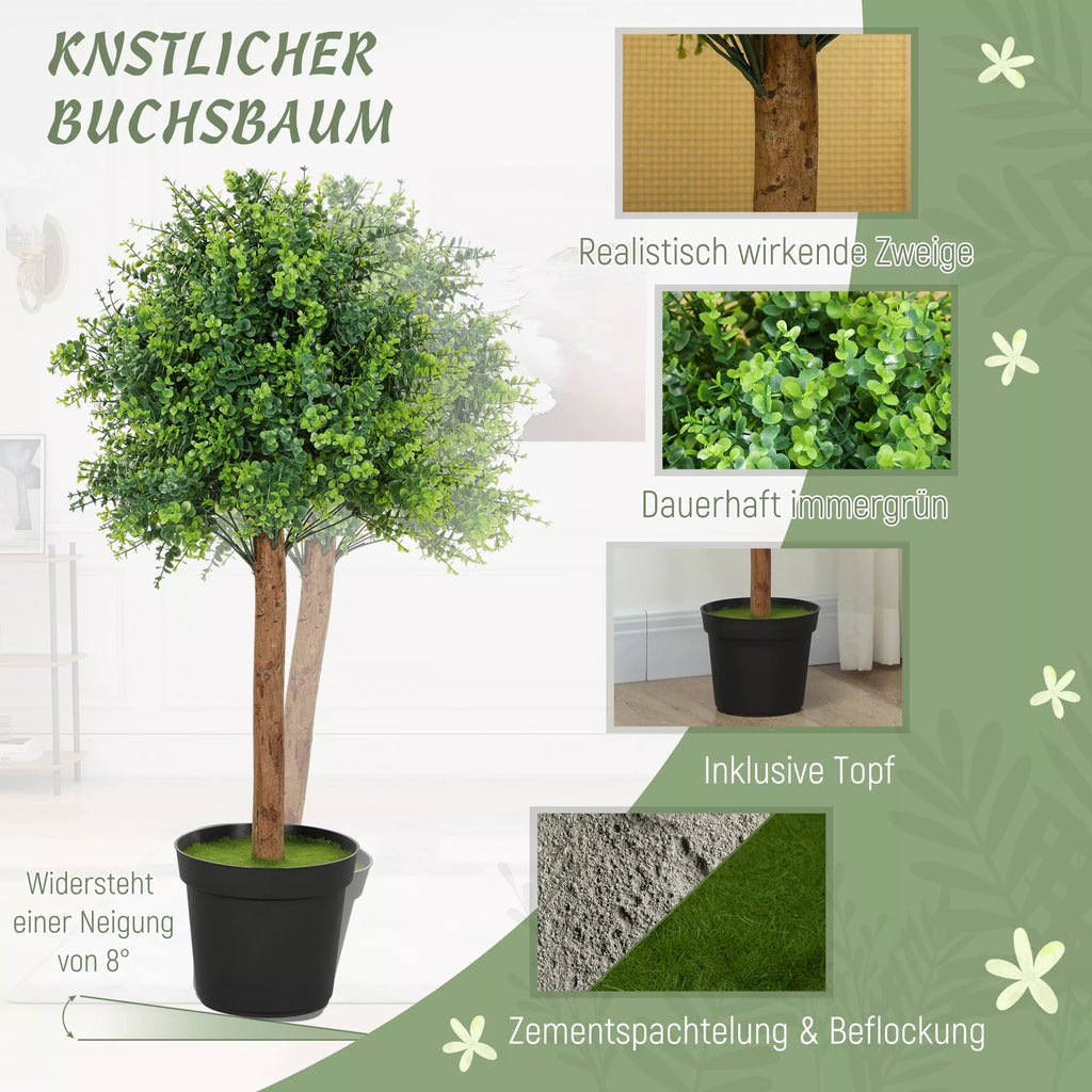 Dirbtinis bukszusas 90 cm Dirbtinis augalas, plastikinis Dirbtiniai augalai vazonuose, skirti gyvenamajam kambariui