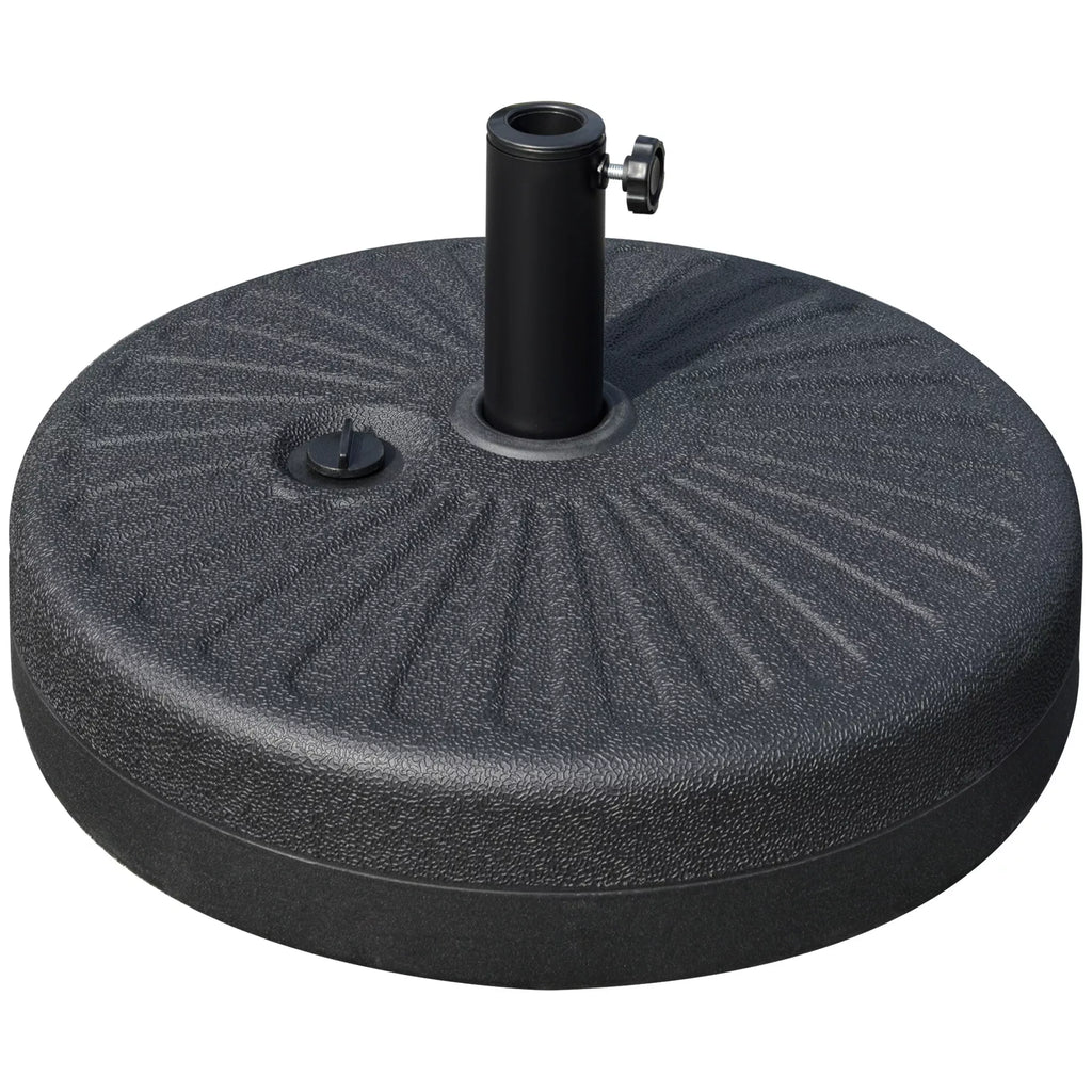Skėčių stovas 22 kg Skėčių stovas Apvalus skėčių laikiklis, skėčių svoris, stovas skėčiams 38/48 mm vamzdžio skersmuo, balkonui, terasai, sodui, juodas