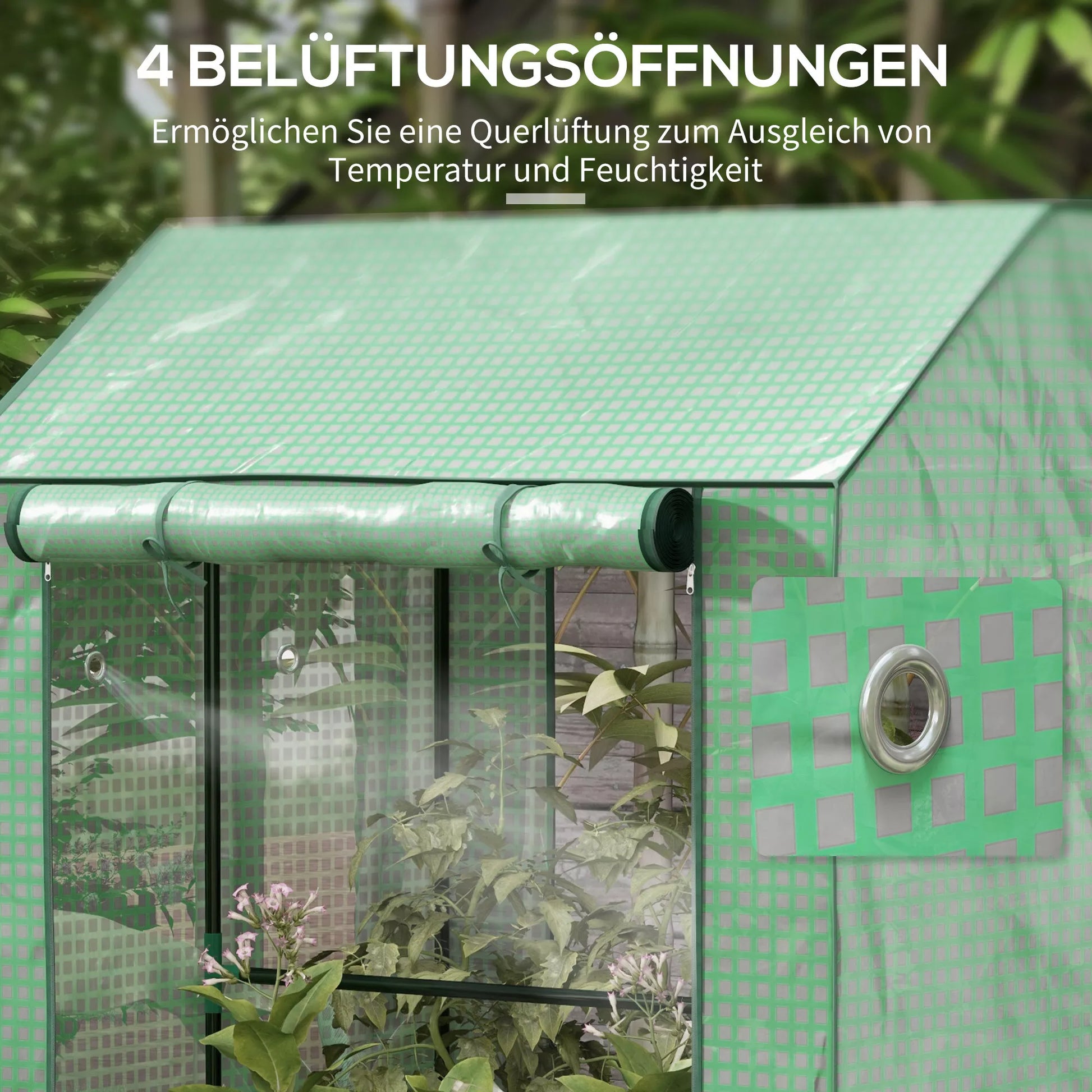 Šiltnamis Šiltnamis Ankstyvųjų daržovių lysvė, atspari oro sąlygoms, suskleidžiamos durys, 100 cm x 80 cm x 150 cm, žalia