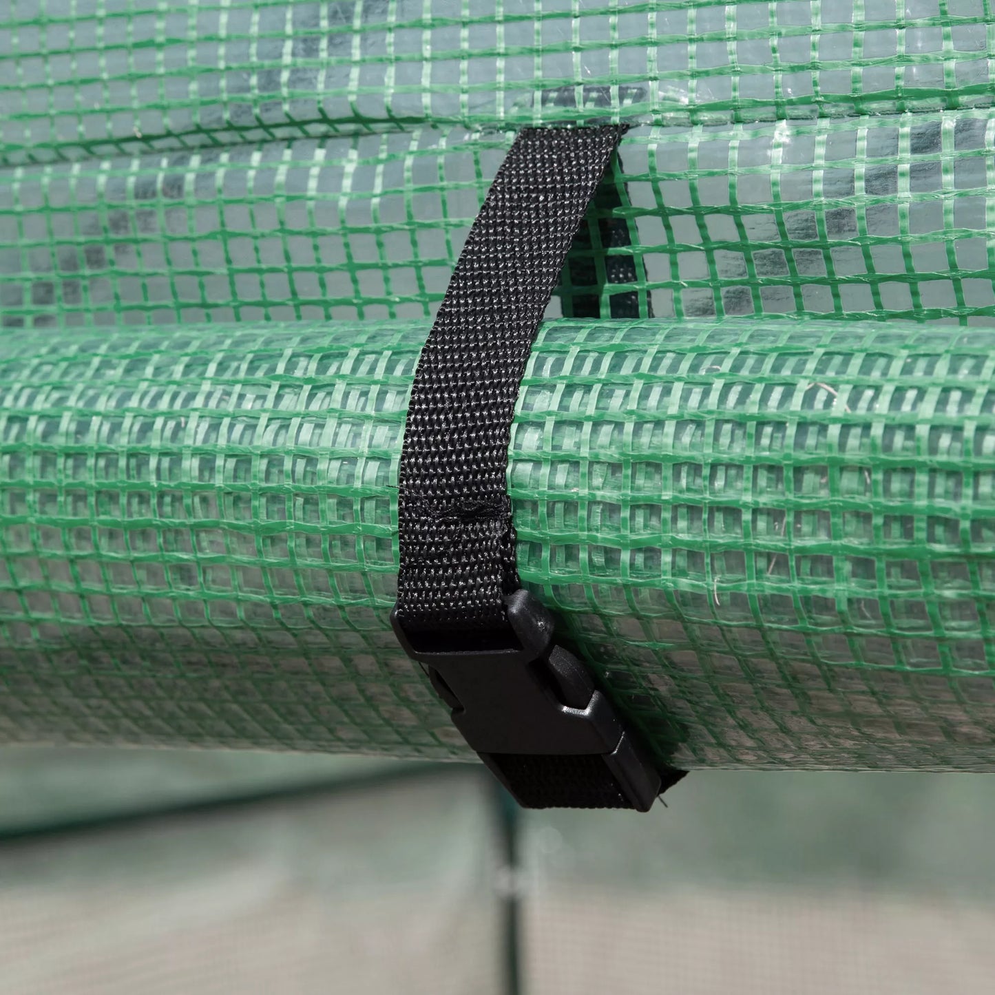 Outsunny Praeinamas šiltnamis su 8 lentynų eilėmis, Pomidorų šiltnamis, Sodo šiltnamis su durimis, Žalias, Plienas, PE plastikas, 214 x 143 x 195 cm