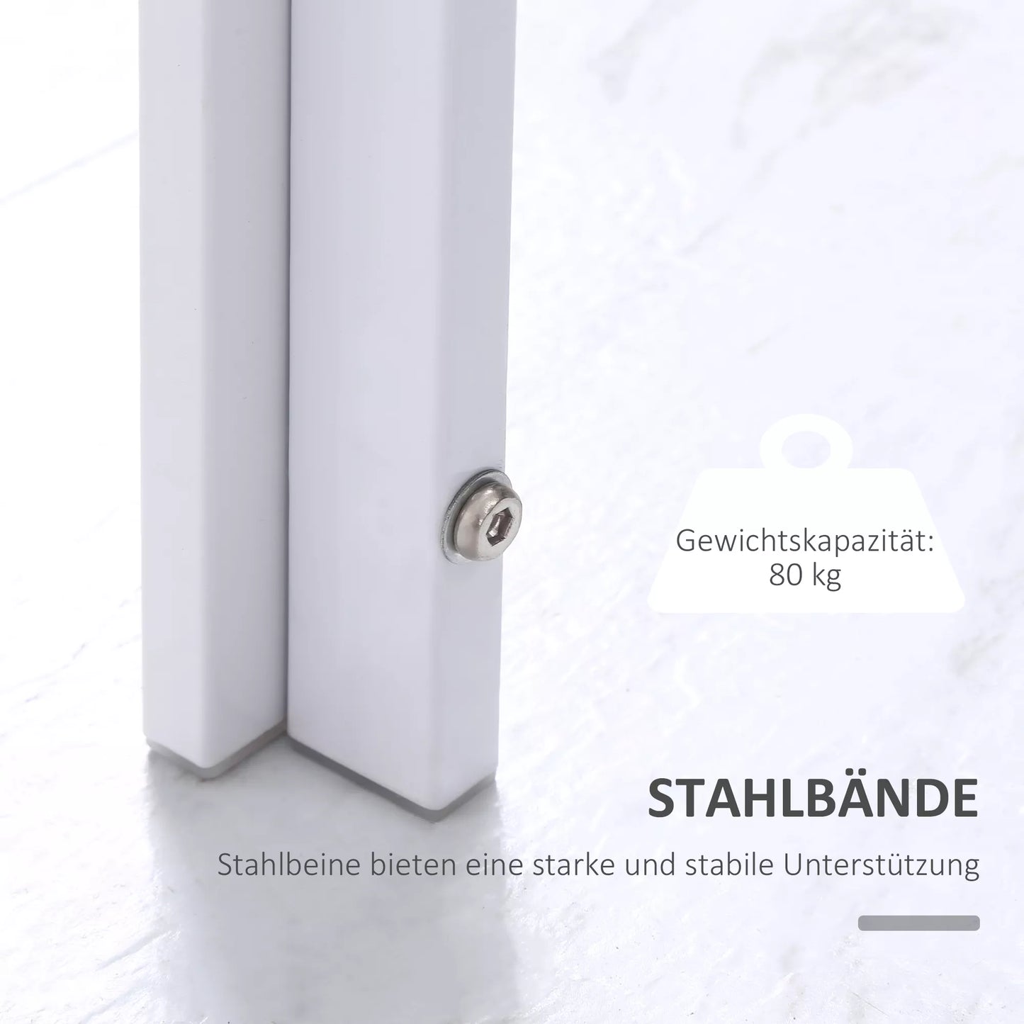 Valgomojo stalas, virtuvės stalas, didelis stalas, modernaus dizaino, 120 cm x 60 cm x 75 cm, baltas