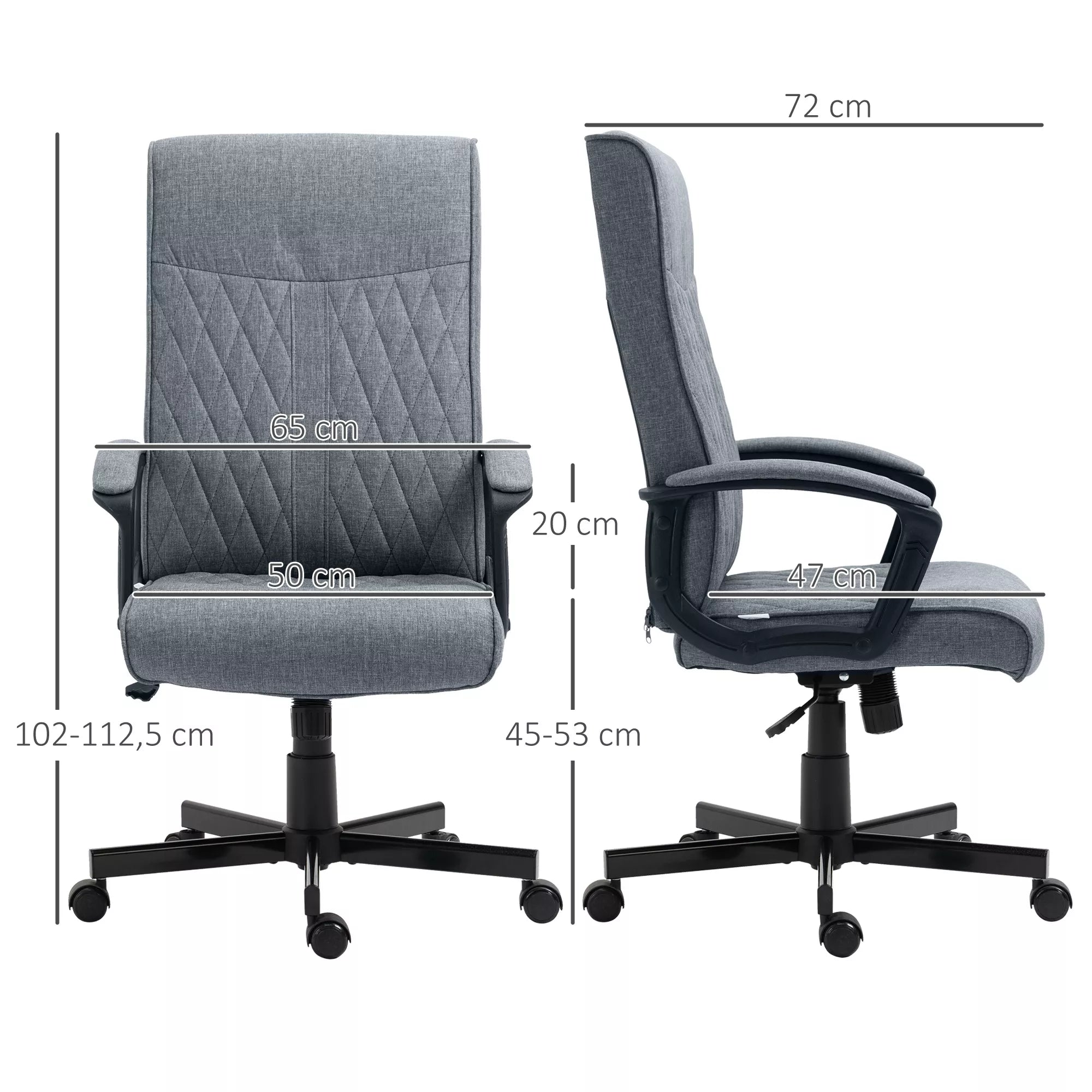 Biuro kėdė, kompiuterio kėdė, reguliuojamo aukščio, nuolydžio, ergonomiška biuro kėdė, pilka