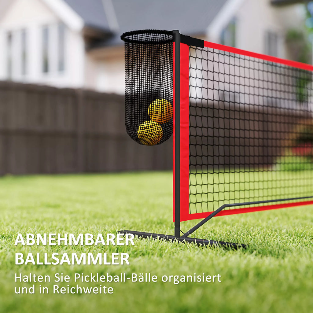 Pickleball tinklas su stovu ir priedais, raudonas