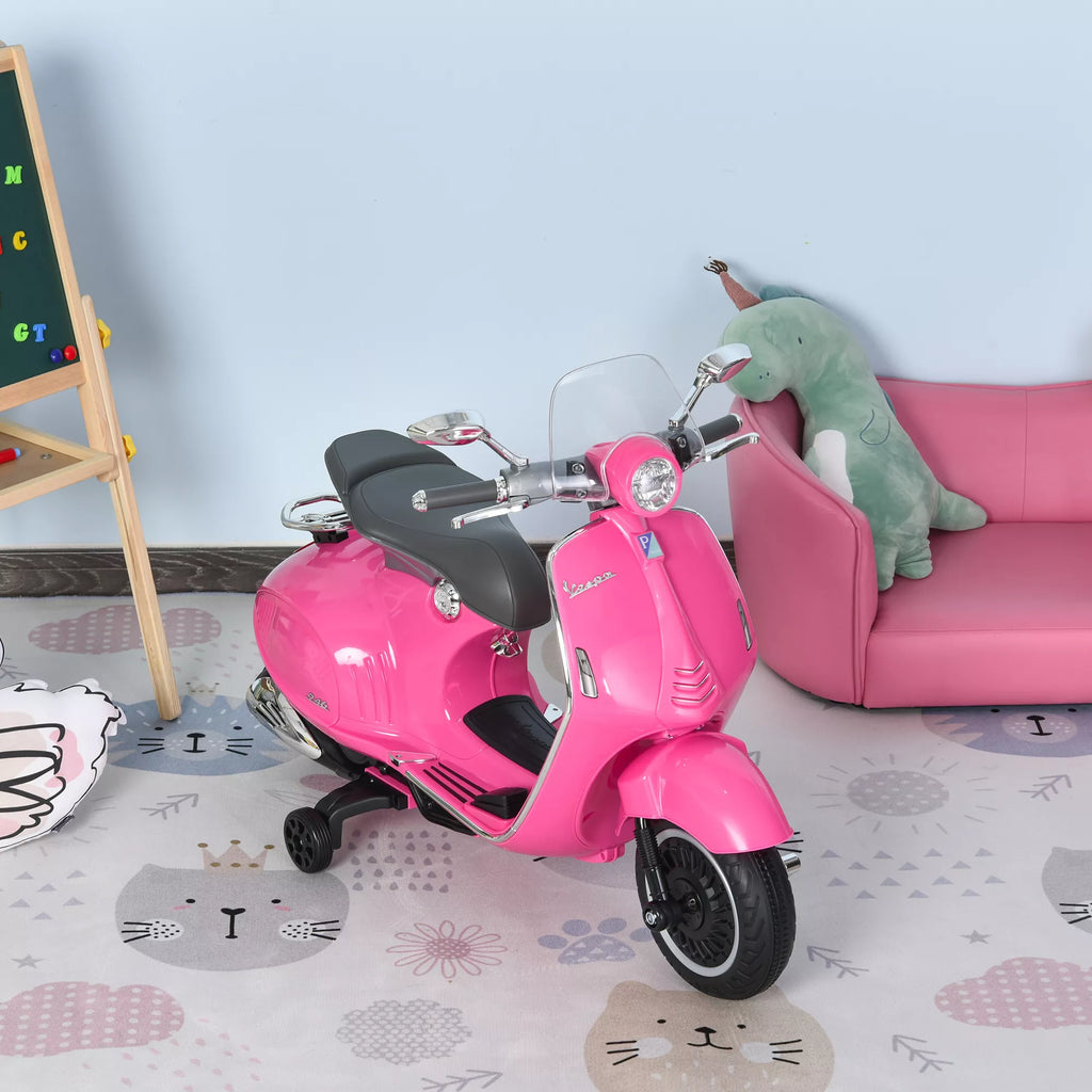 Elektrinis motociklas vaikams su MP3 grotuvu, žibintais, 3–6 metai, dirbtinė oda, metalas, 108 x 49 x 75 cm, rožinis