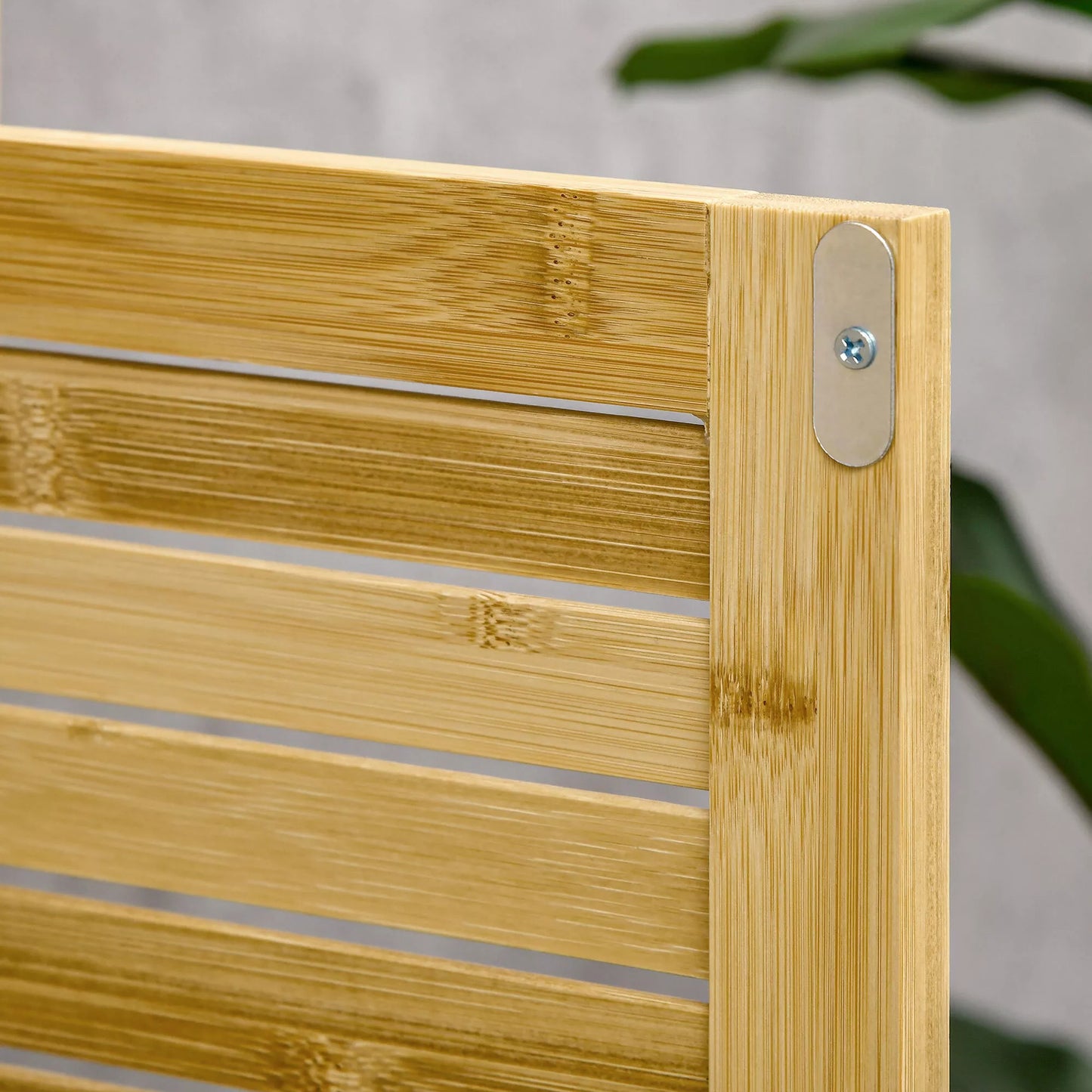 Vonios spintelė pastatoma lentyna su 2 žaliuzi durelėmis, atvira lentyna, bambukas, laikymo spintelė voniai, svetainei 50 x 25,5 x 92cm natūrali