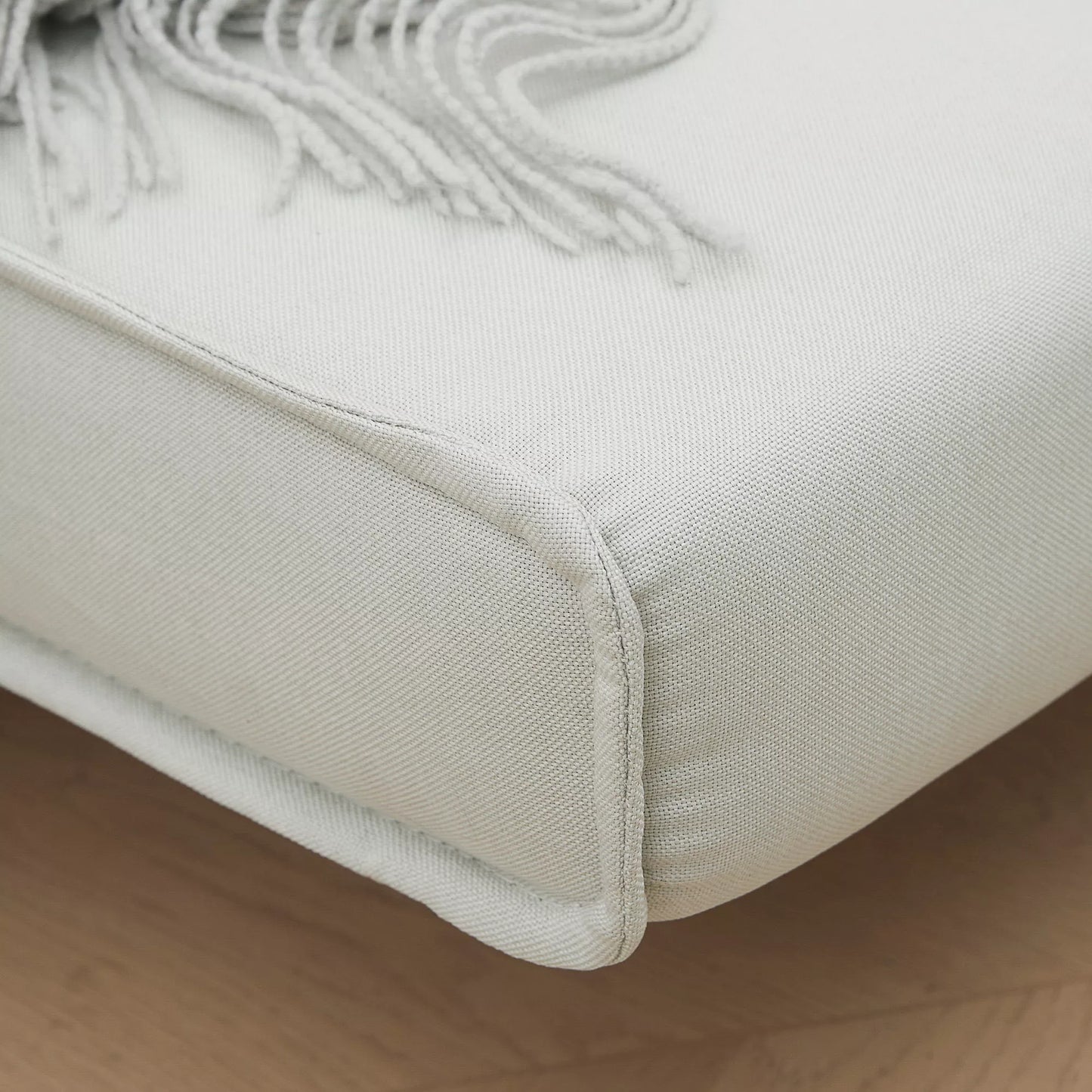 Viengulis miegamoji sofa-lova, sulankstoma sofa, reguliuojamas atlošas, poilsio lova, šiaurietiško/skandinaviško dizaino, 25D putplastis, namams, lino imitacija, kaučiukmedžio mediena, kreminė balta, 94 x 78 x 80 cm