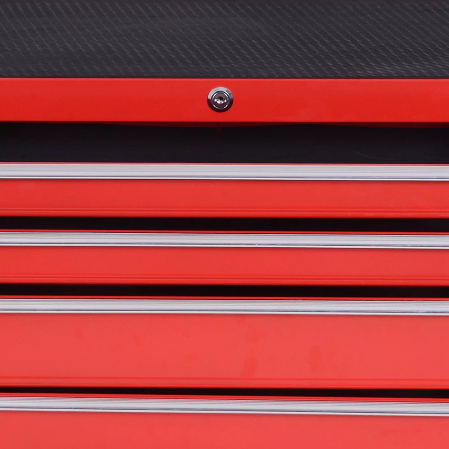 Įrankių vežimėlis, 2 maži ir 5 dideli stalčiai, plieninis, iki 150 kg, 69 x 33 x 75 cm, raudonas