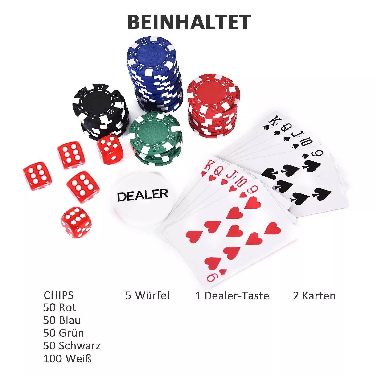 Pokerio rinkinys 200 žetonų aliuminio lagamine, sidabrinės spalvos