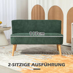 Dvivietė sofa, 117 cm, žalia