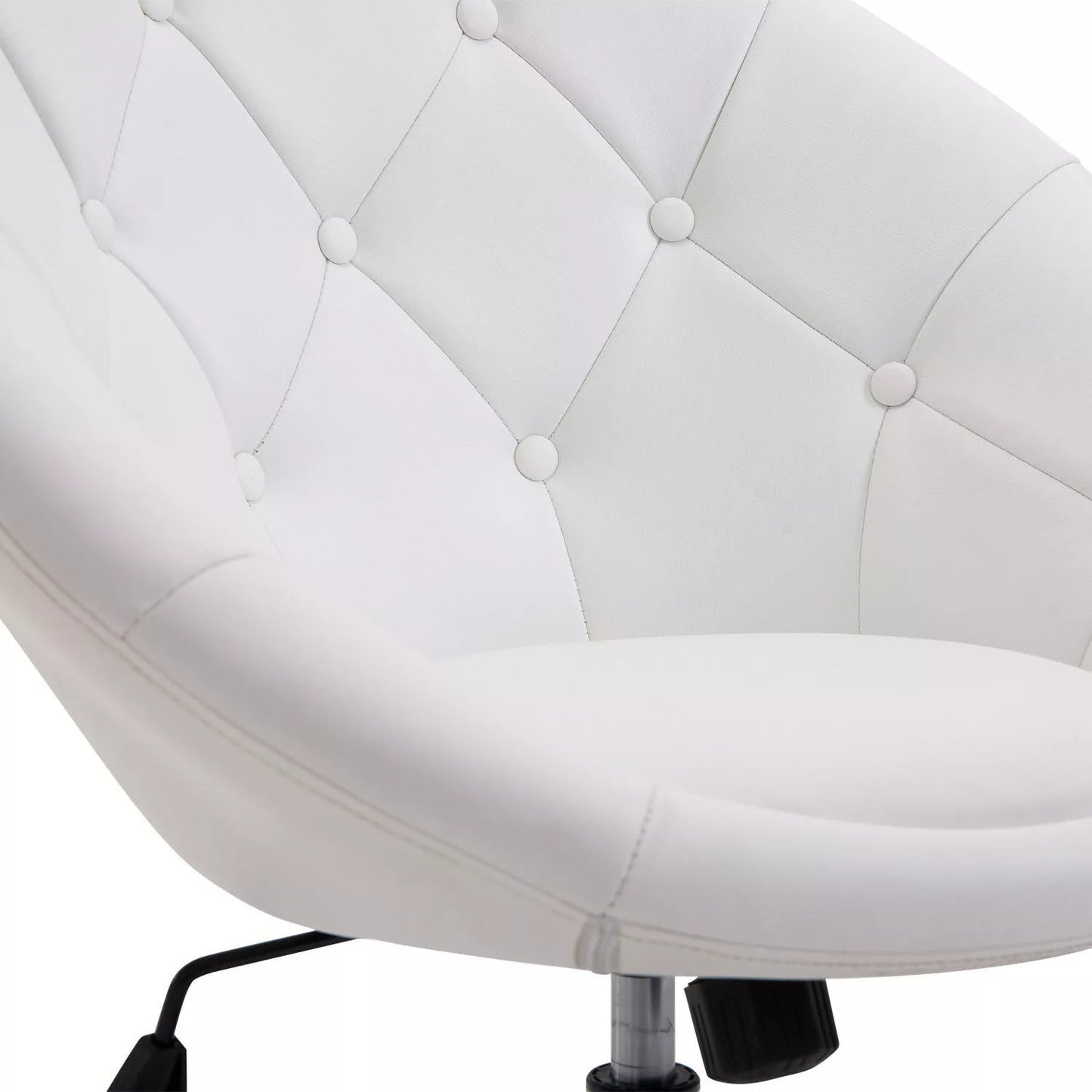 Svetainės fotelis poilsiui, relaksacinis fotelis su plienine baze, skaitymo fotelis iš dirbtinės odos, minkštas fotelis miegamajam, baltas