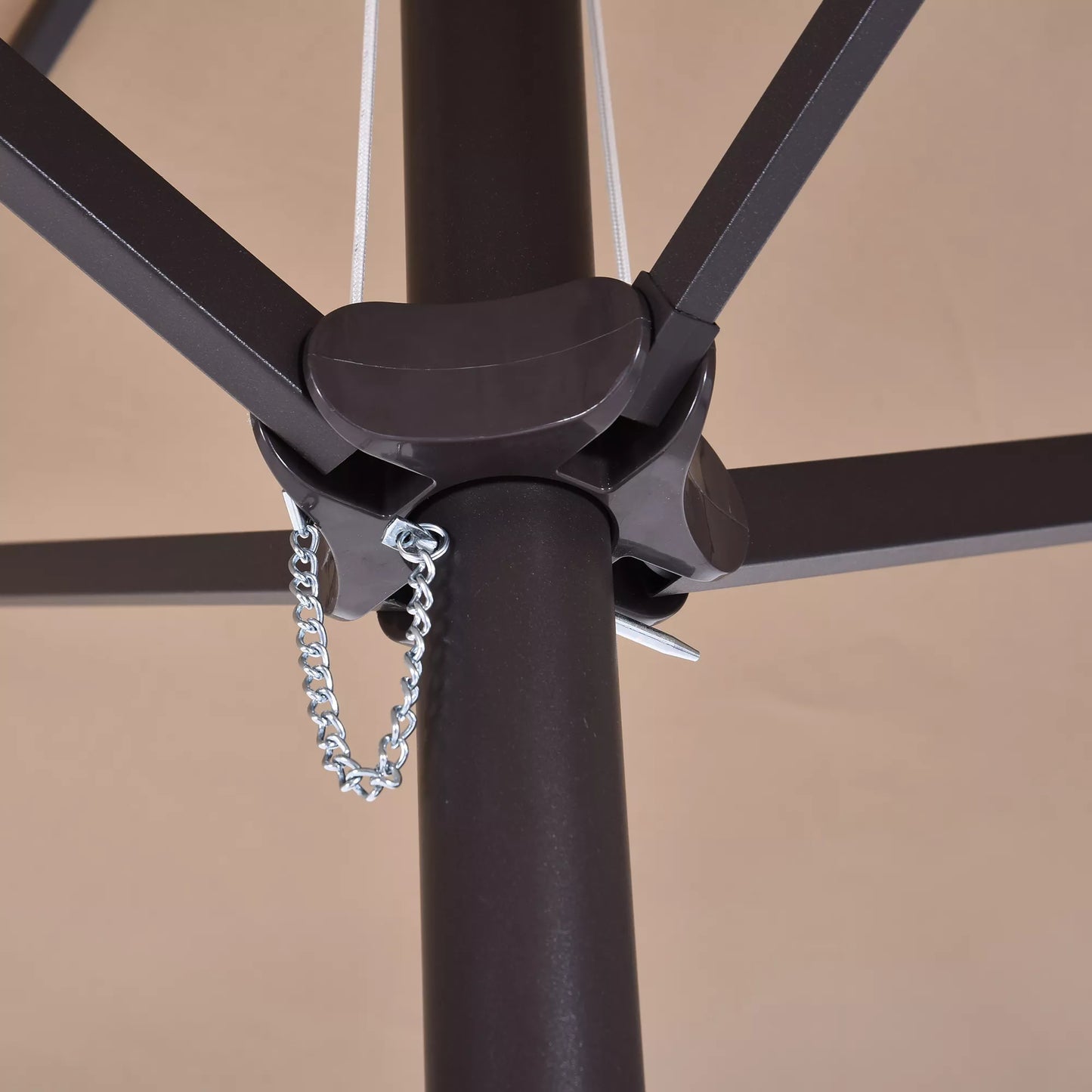 Dvigubas skėtis nuo saulės 455 x 270 cm Sodo skėtis su rankiniu keltuvu ovalus stabilus metalinis stiebas Turgavietės skėtis Dvigubas skėtis nuo saulės Terasos skėtis Apsauga nuo saulės paplūdimiui, balkonui, terasai, sodui Šviesiai kavos