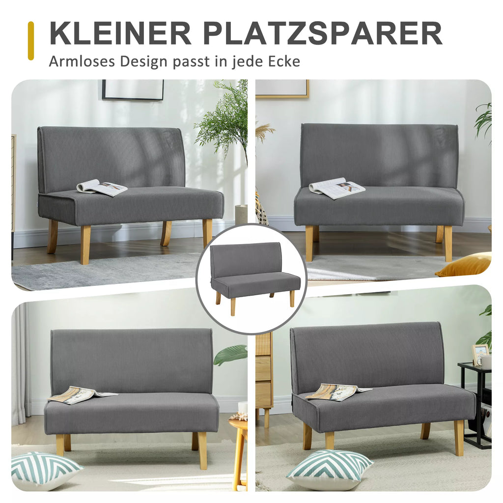 Dvivietė sofa, kompaktiška, iki 240 kg, pilka